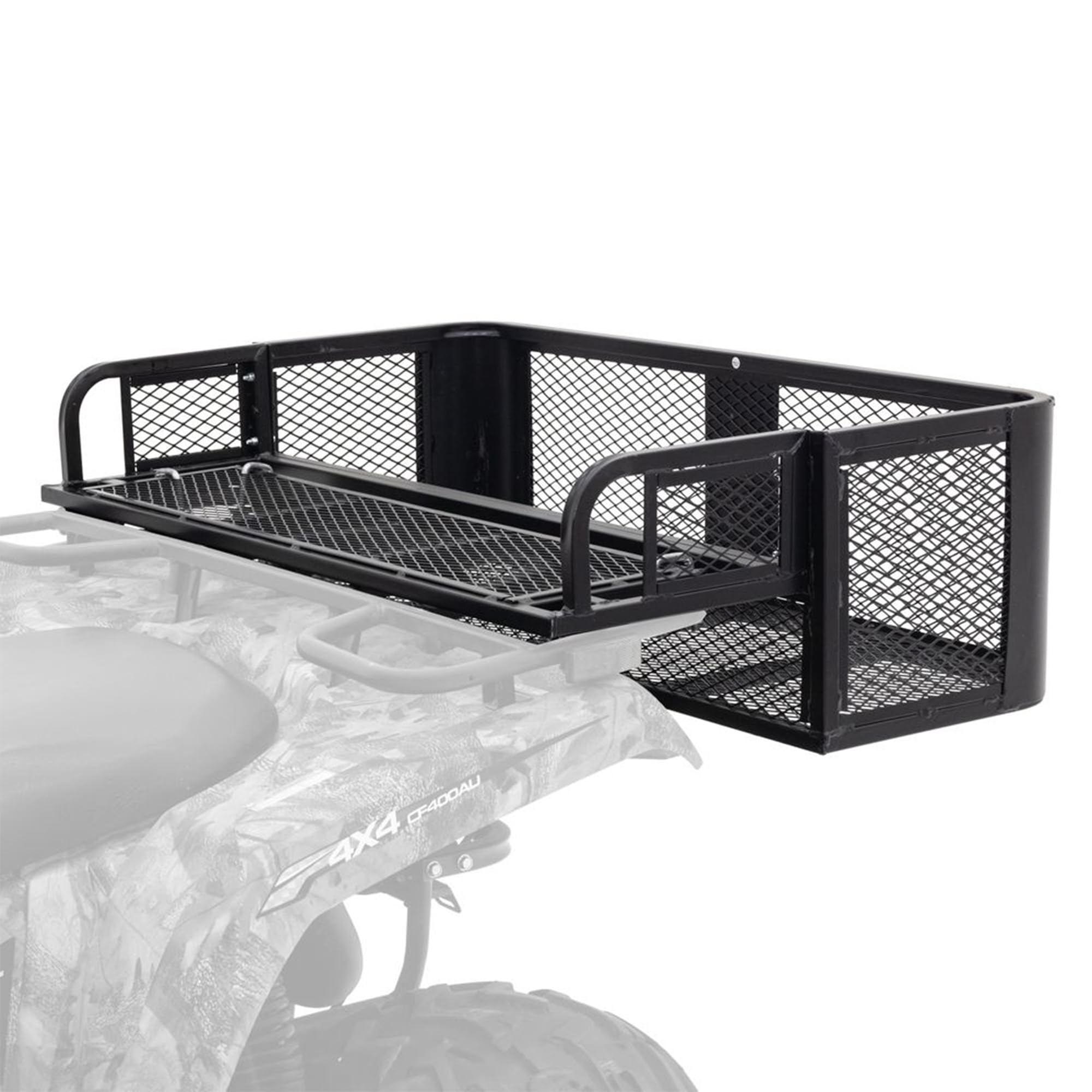 Heavy Duty Titan Ramps Rear ATV Cargo Carrier Basket - 150 lb Capacity Universal Storage Rack with Steel Mesh Surface - Perfect for Hunting, Camping & Off-Road Adventures