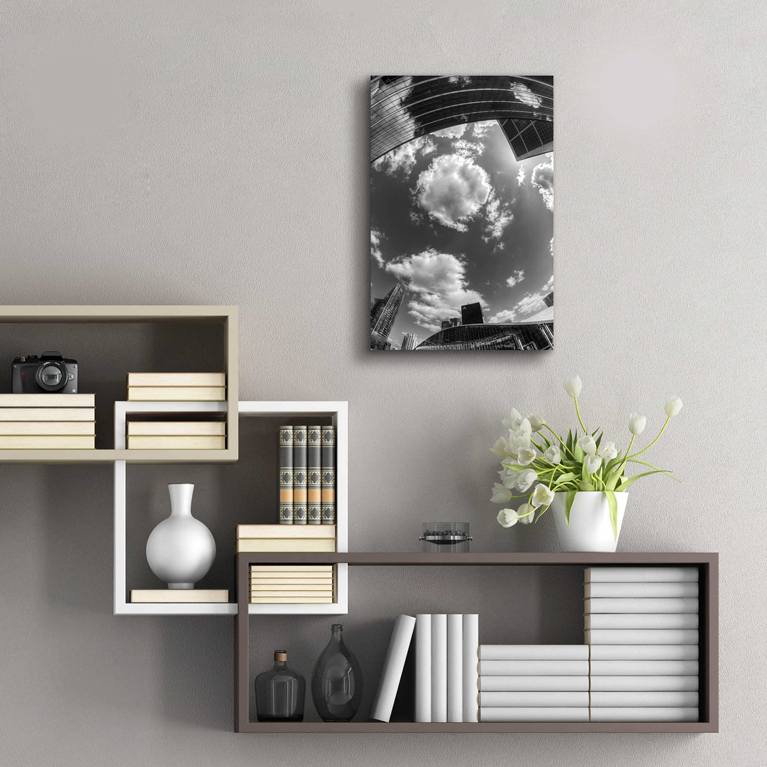 Urban Sky II by Sebastien Lory - Modern Acrylic Glass Wall Art Painting 16x24 Inches - Perfect for Living Room, Bedroom & Office Decor