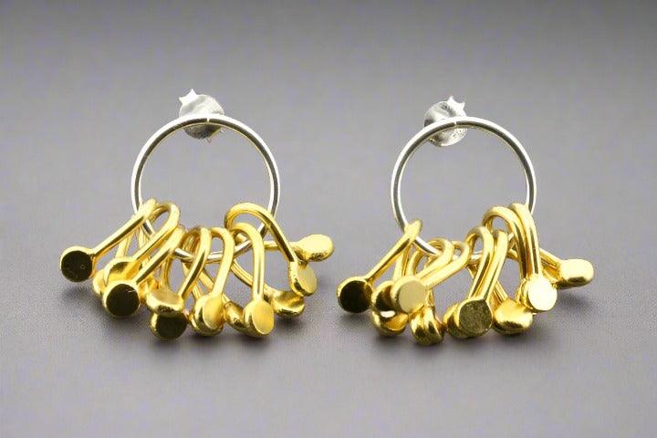 Sakura Circle Stud Earrings - Gold & Silver Hoop Earrings for Women - Perfect for Everyday Wear, Parties & Gifts