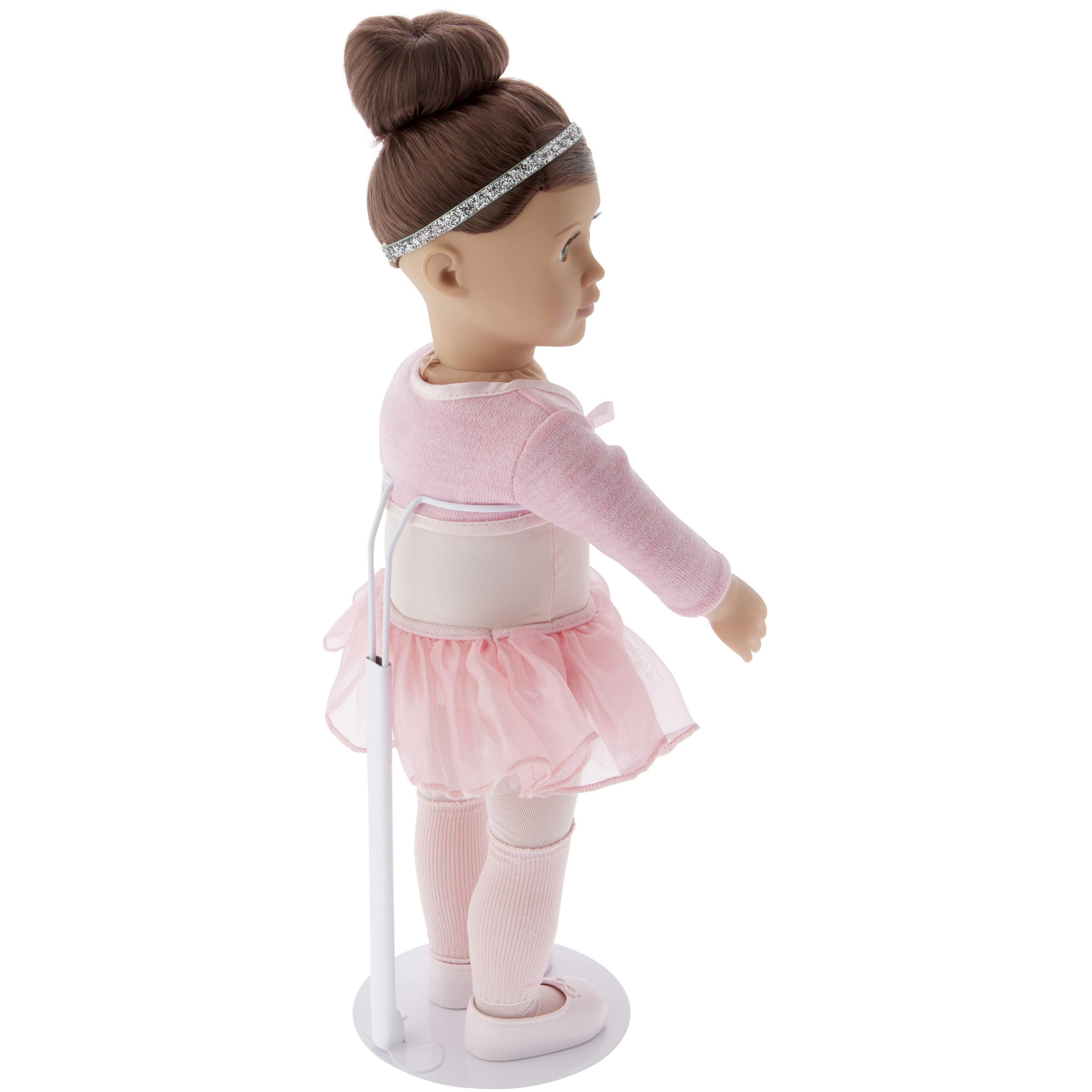 Plymor DSP-90W White Adjustable Doll Stand - Fits 15-21 Inch Dolls (3-4