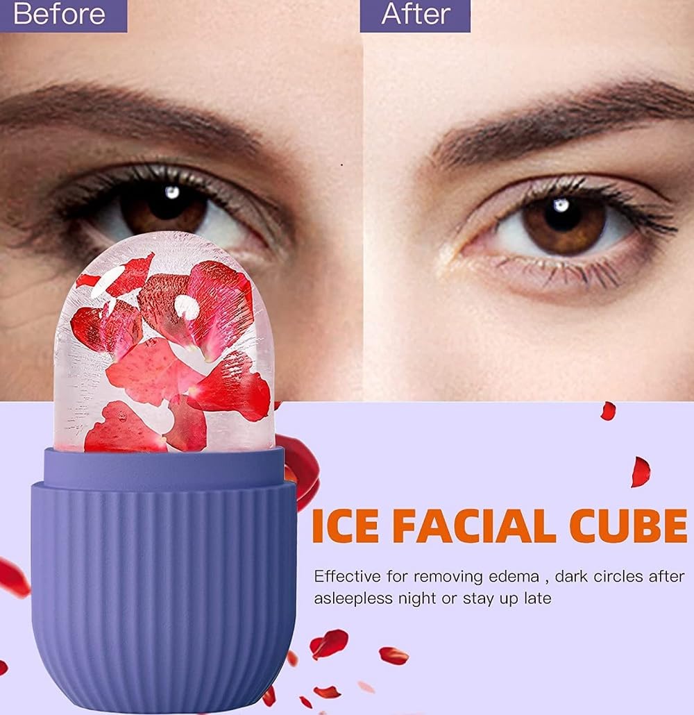 Zenics Zinta Ice Roller & Ice Mold for Face and Eye - Cooling Facial Massage Tool for Puffiness Relief, Skin Care, and Beauty - Perfect for Morning Routine, Spa Day, and Post-Workout Recovery