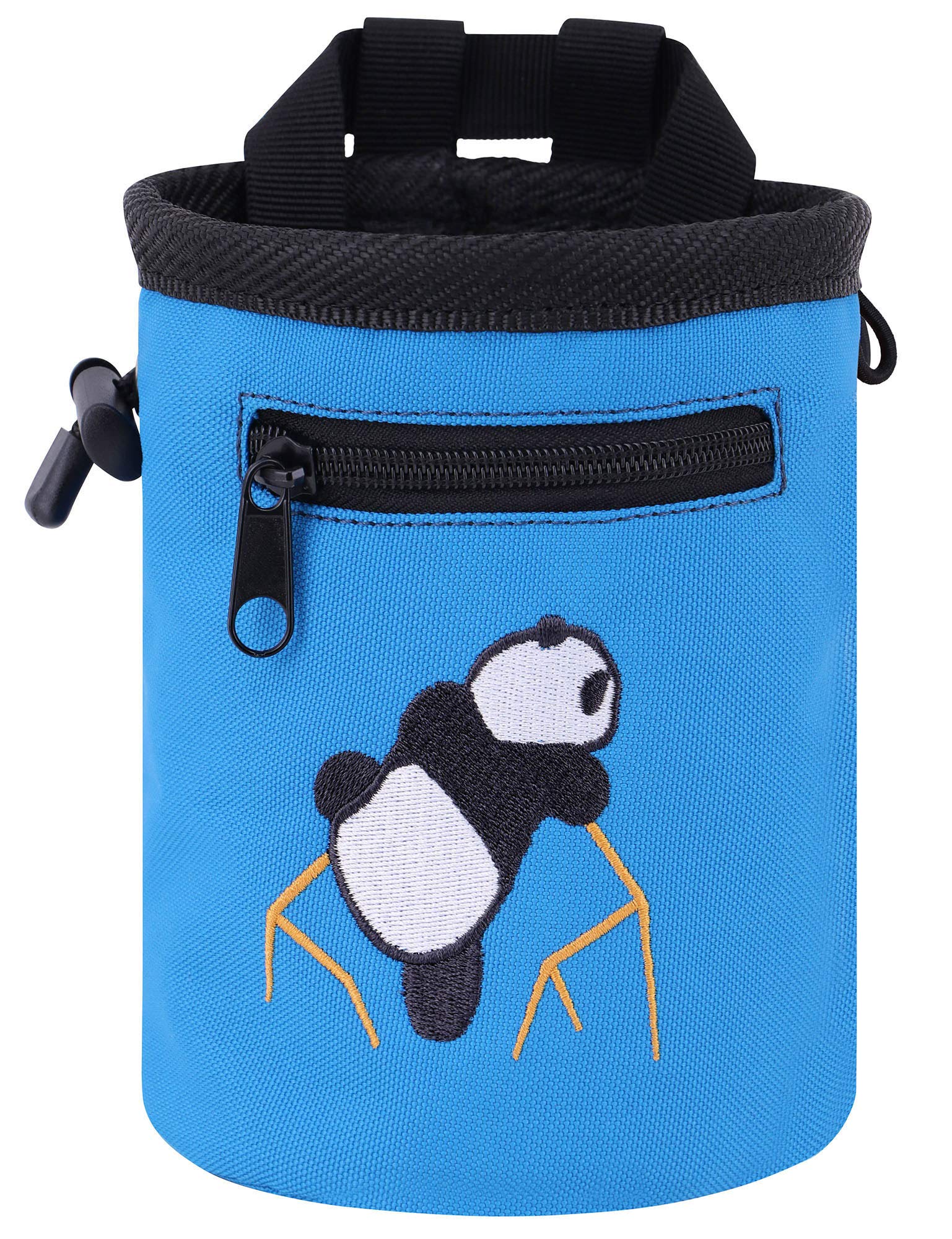AMC Rock Climbing Chalk Bag with Adjustable Belt - Cute Panda Design for Bouldering & Gym Training - Perfect for Indoor/Outdoor Climbing Accessories