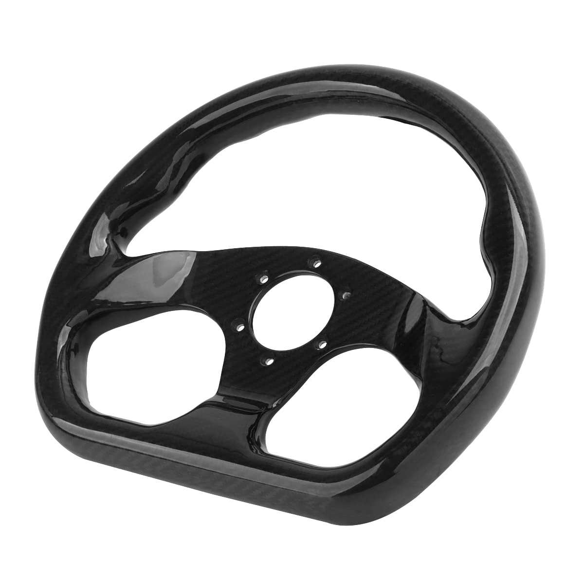 Carbon Fiber Racing Steering Wheel - 320mm Flat Bottom Design, Universal Bolt-On for Sports Cars & Drifting | High-Performance Upgrade for Track & Street Use