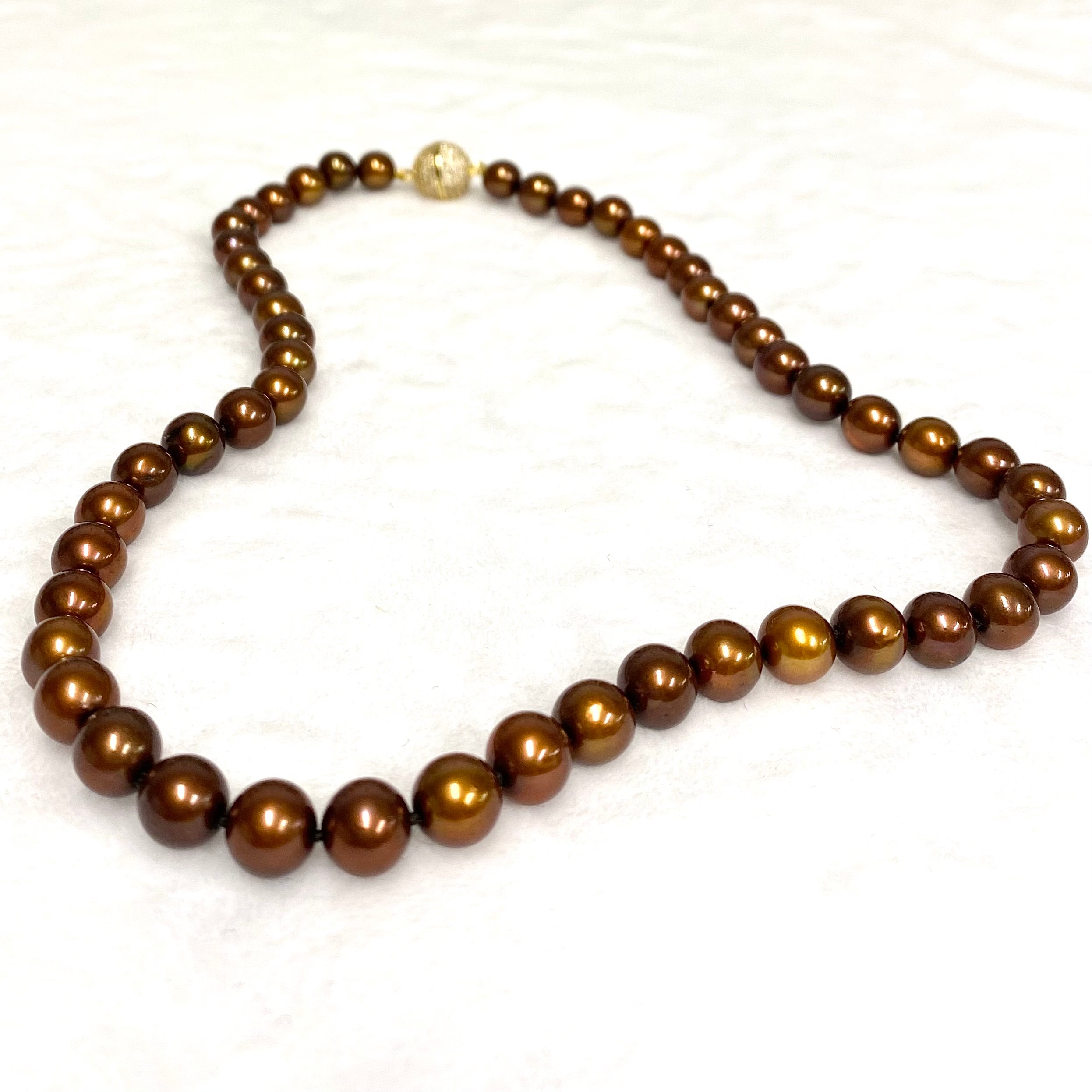 Luxury Chocolate Pearl Strand Necklace - 18 Inch Elegant Brown Pearls Jewelry for Women, Perfect for Weddings, Parties & Formal Events (N362)