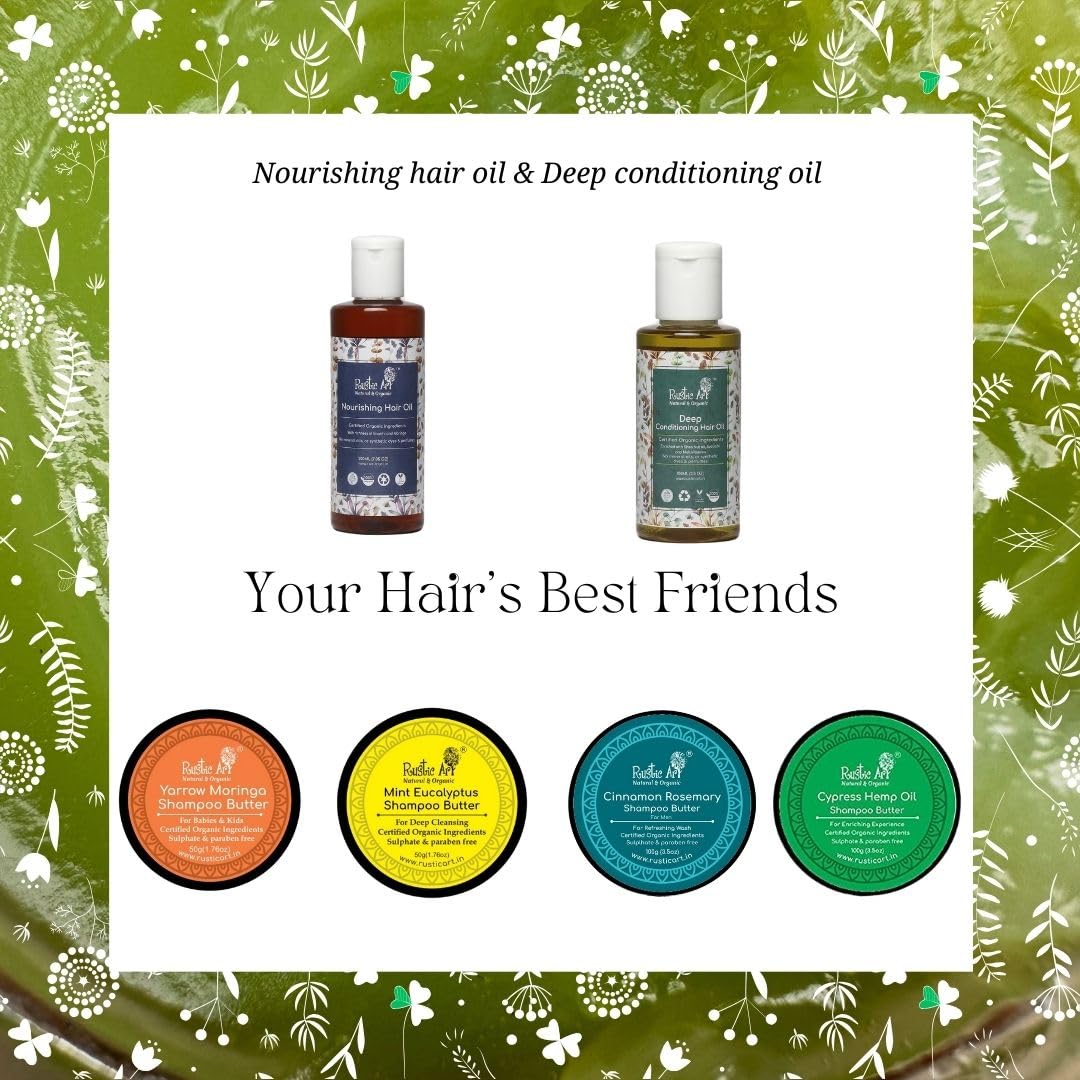 Organic Cypress Hemp Oil Shampoo Butter for Dry Damaged Hair Repair - Sulfate Paraben Silicone Free Natural Hair Care for Women & Men - 50g Deep Moisturizing Treatment for Frizzy Curly Color-Treated Hair at Home Salon
