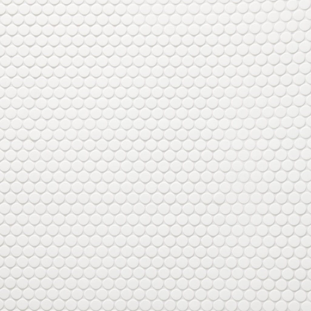 Premium White Matte Penny Round Mosaic Tile - 1x1 Inch Ceramic Wall & Floor Tiles for Bathroom, Kitchen Backsplash, Shower, and Pool Designs
