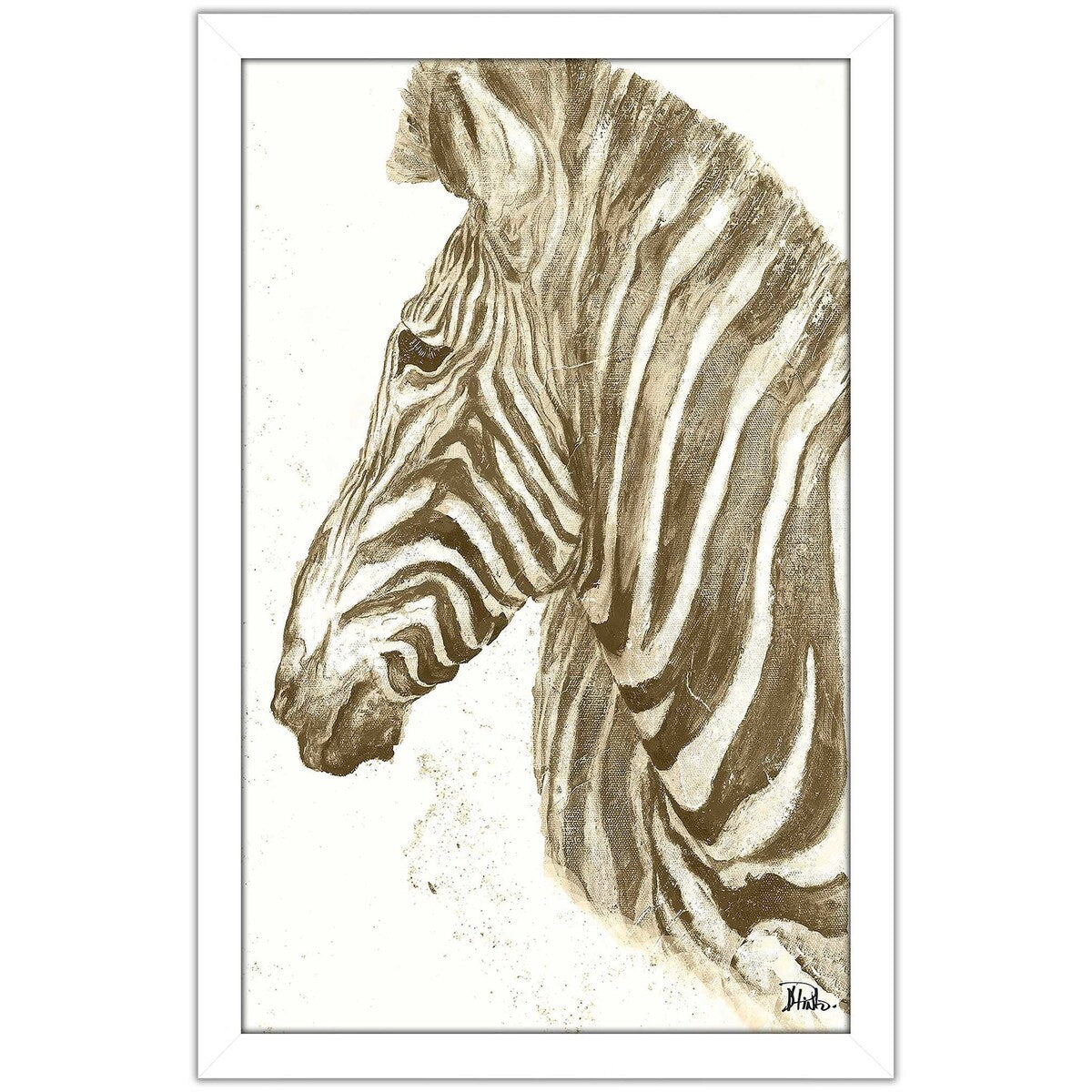 Muted Zebra Vertical Print Acrylic Wall Art - Modern Home Decor for Living Room, Bedroom & Office