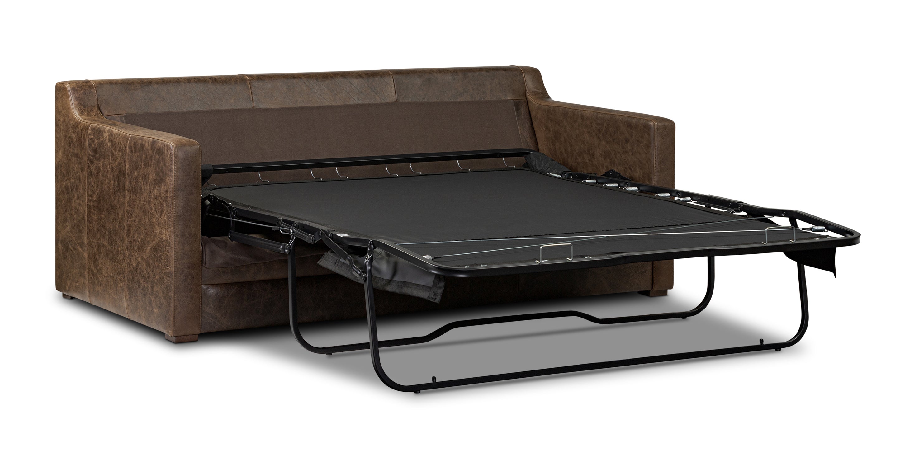 Sorrento Leather Convertible Sleeper Sofa with Pull-Out Bed - Modern Sectional Couch for Small Spaces, Living Room & Guest Room