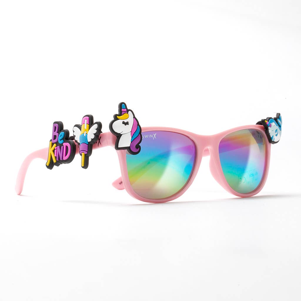 Unicorn Themed Pink Sunglasses & Charm Kit for Girls - Perfect for Outdoor Play, Birthday Gifts, and Dress-Up Accessories