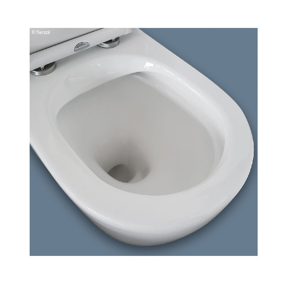 Fienza K011B 2 Alix Extended Height Slim Seat S Trap 160mm/230mm Toilet Suite in White - Modern Bathroom Upgrade for Small Spaces & ADA Compliance