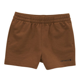 Carhartt Brown French Terry Work Shorts for Infants & Toddlers - Durable & Comfortable Playwear for Daycare & Outdoor Activities