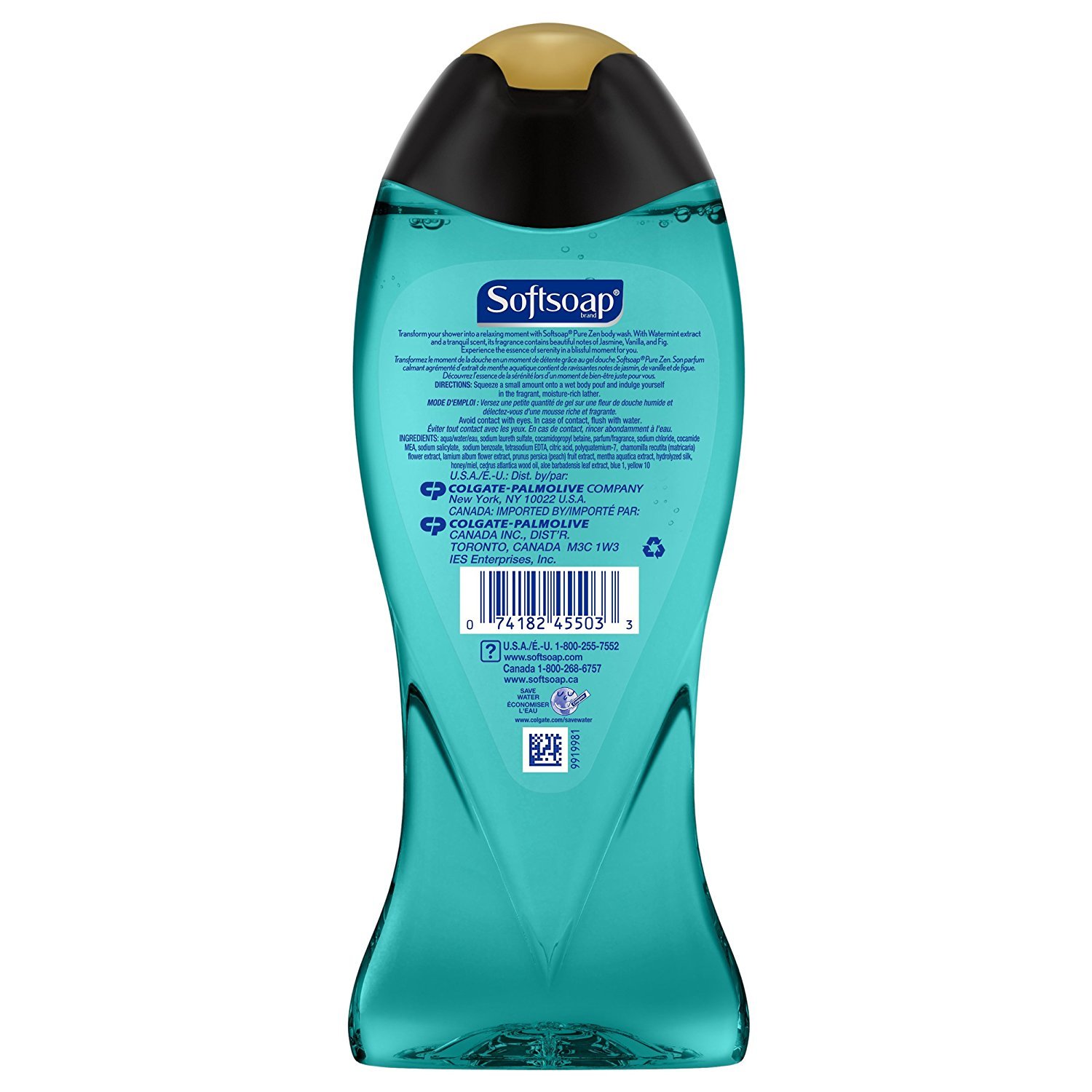Pure Zen Relaxing Body Wash - Jasmine & Watermint Scent, 15 fl oz (Pack of 2) | Moisturizing & Aromatherapy Shower Gel for Stress Relief & Self Care