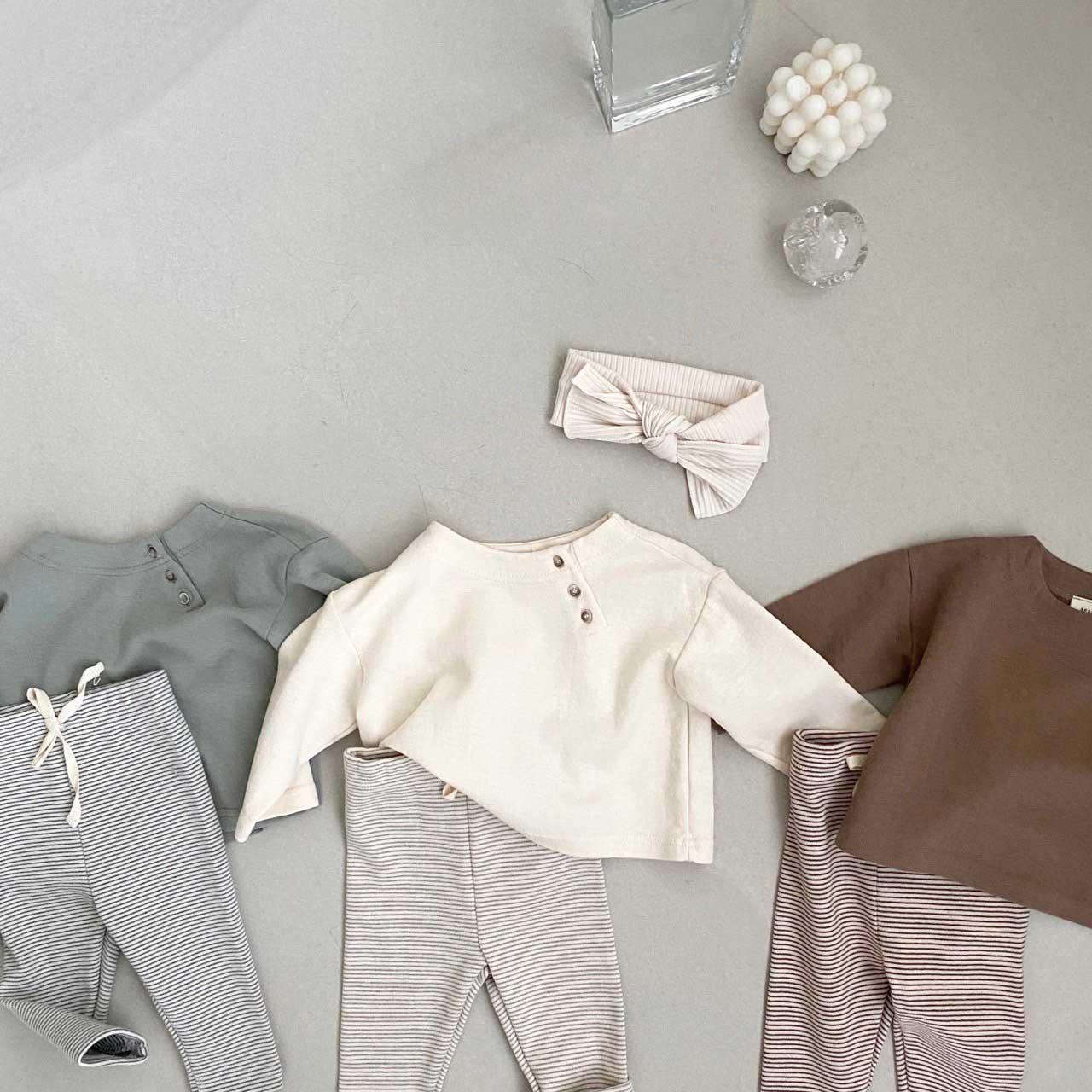 Dakota Stripe Baby Leggings - Soft & Comfortable Beige Infant Leggings for Girls & Boys | Perfect for Playtime, Outfits & Everyday Wear