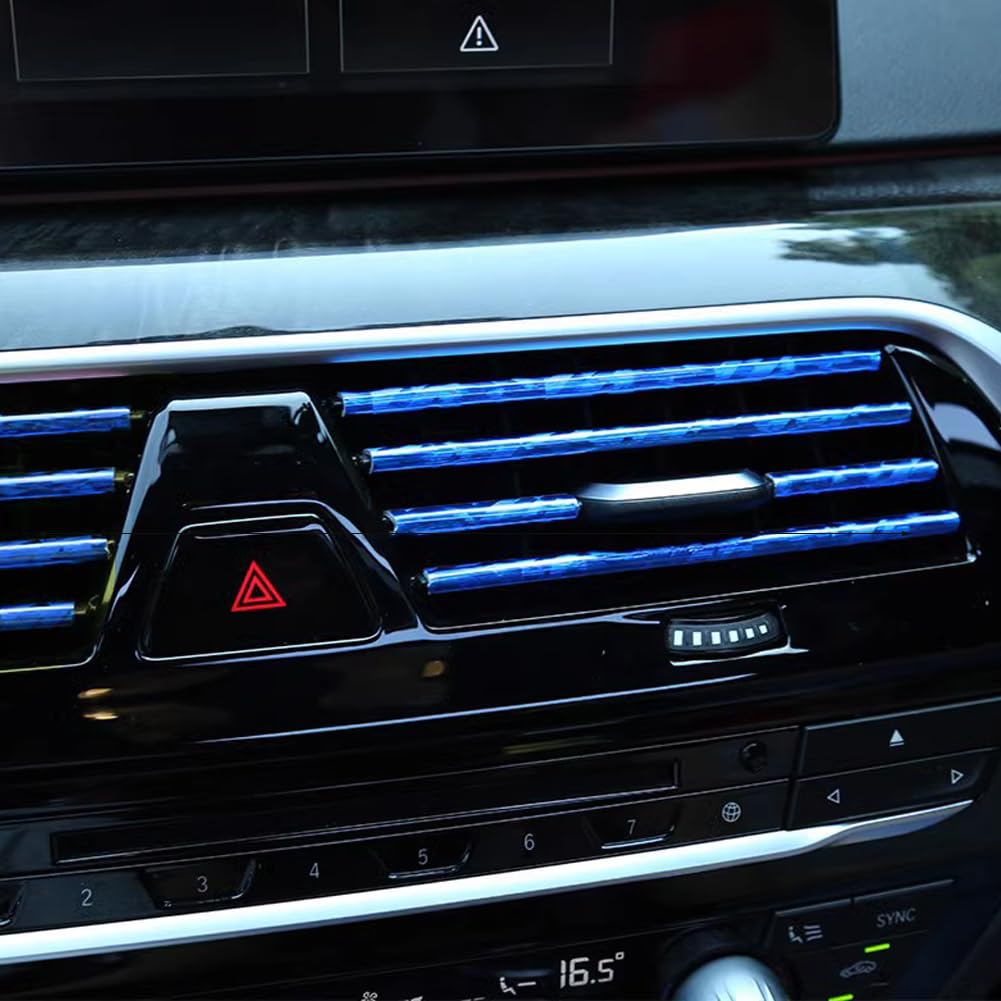 20 PCS Universal Car Vent Trim Strips - Waterproof Bendable Air Vent Outlet Decorations for Car Interior Accessories (Blue) | Perfect for Car Customization & AC Vent Styling