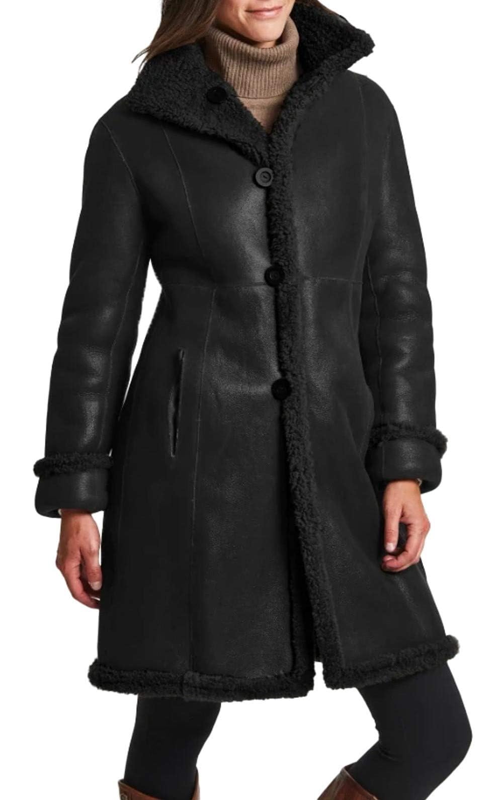Blingsoul Women's Real Lambskin Hooded Leather Jacket - Winter Coats for Women | Warm & Stylish Outerwear for Cold Weather, Casual Outings & Fashion Streetwear