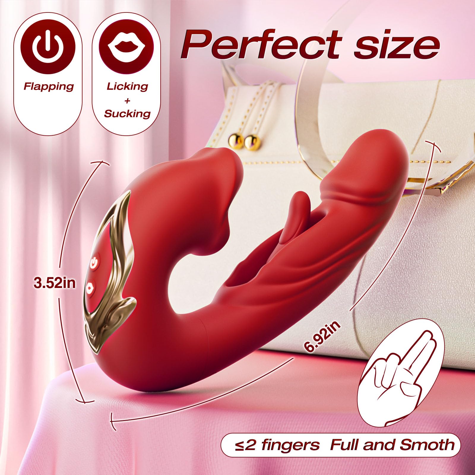 7-Speed Thrusting Rabbit Vibrator with Flapping & Licking Modes - Waterproof Silicone Dildo for Women - Clitoral & G-Spot Stimulator - Perfect for Solo Play & Couples' Intimate Moments