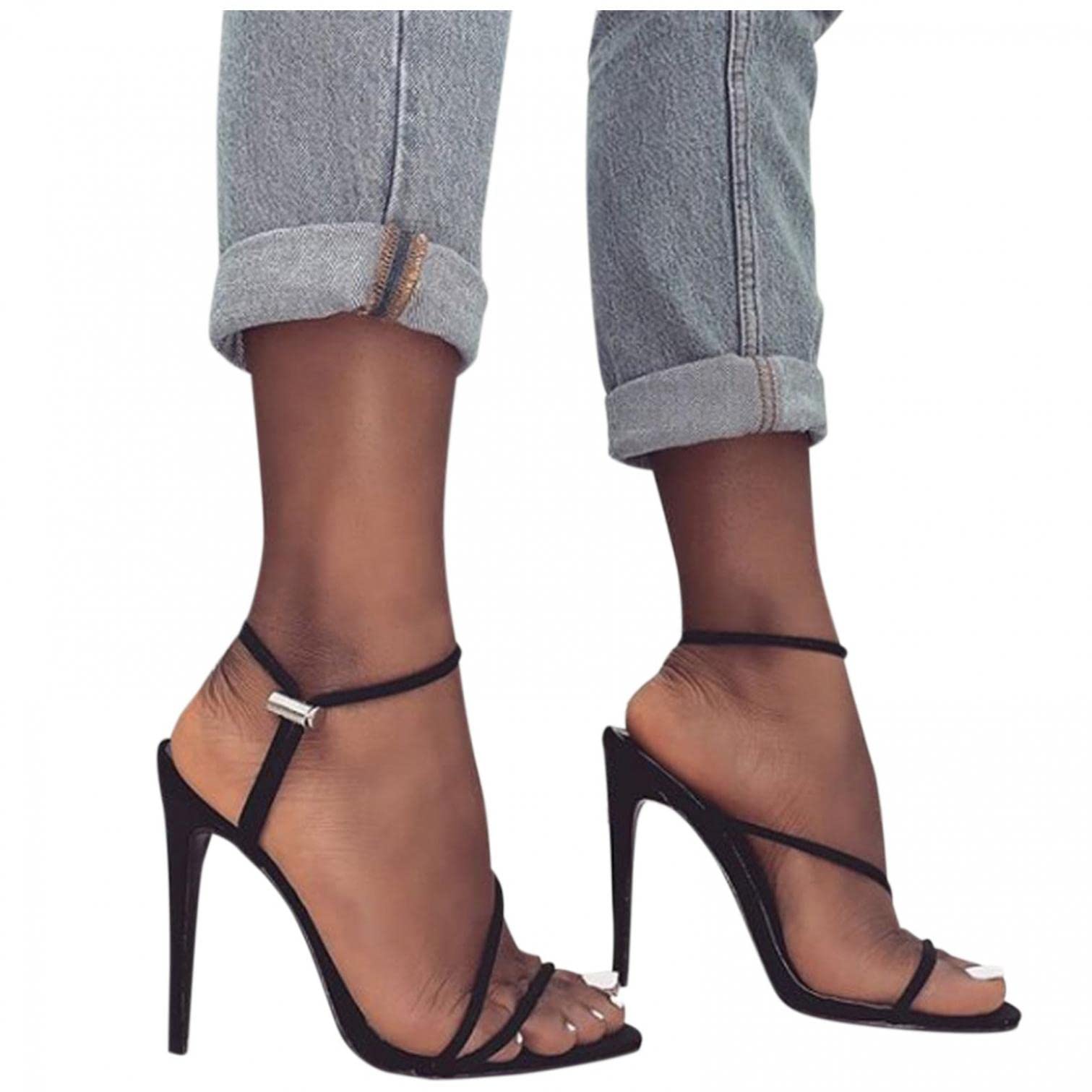 Elegant Women's High Heel Sandals - Dressy Wedge & Stiletto Heels with Open Toe & Ankle Strap for Parties, Weddings & Evening Events