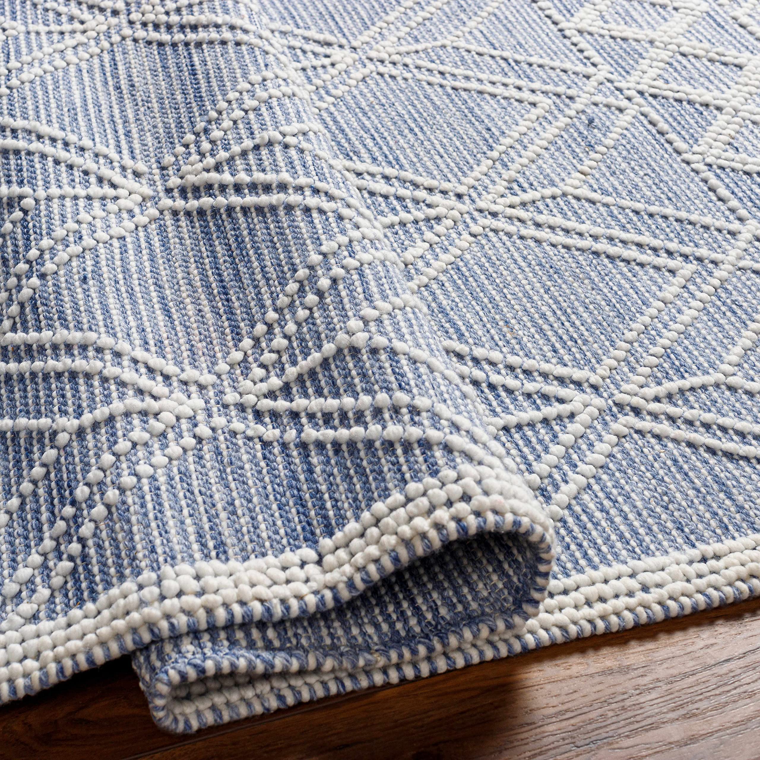 Hauteloom Edel Recycled Material Area Rug 9' x 12' - Eco-Friendly Gray & Blue Rug for Living Room, Bedroom - Soft & Durable - Perfect for Home Decor, Office Spaces & High-Traffic Areas