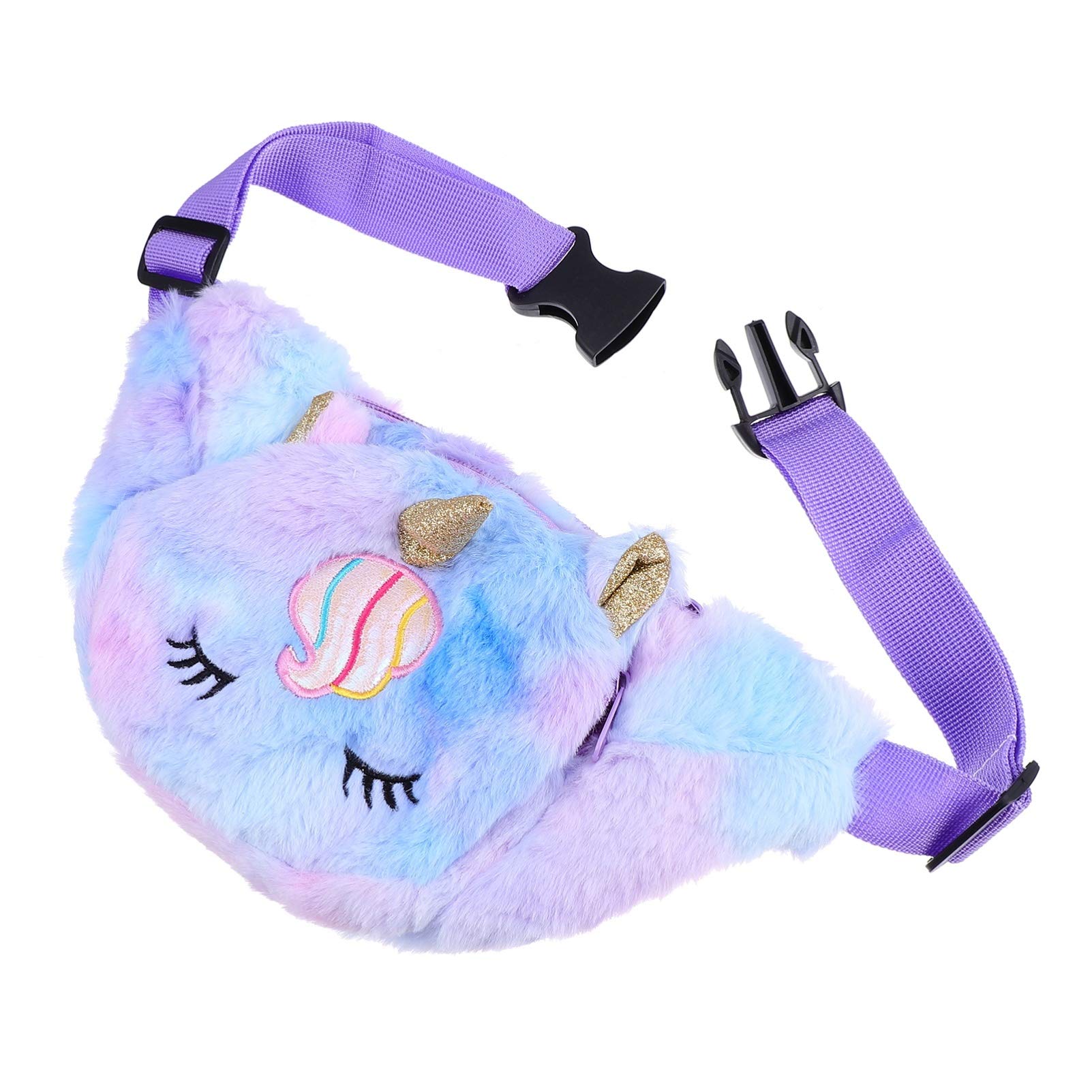 KESYOO Fashionable Plush Waist Bag for Women - Adjustable Crossbody Sling Bag with Zipper Pockets, Stylish Straddle Purse (Purple) - Perfect for Travel, Running, Concerts & Everyday Use