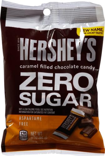 Hershey's Sugar Free Chocolate with Caramel Candy - 3oz Bag (6-Pack) | Low Carb Keto Snacks for Diabetics & Weight Loss | Perfect for Office, Travel & Gift Giving