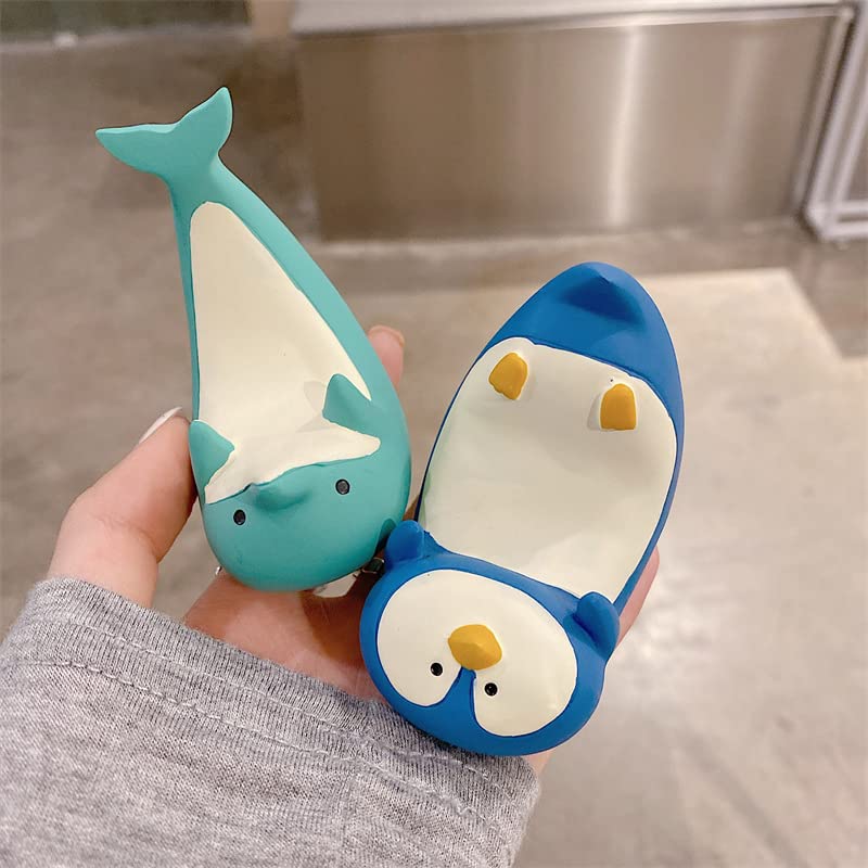 Cute Dolphin Shark Whale Phone Stand - Funny Resin Animal Desk Holder for Hands-Free Viewing - Perfect for Office Decor & Home Use (Dolphin Design)
