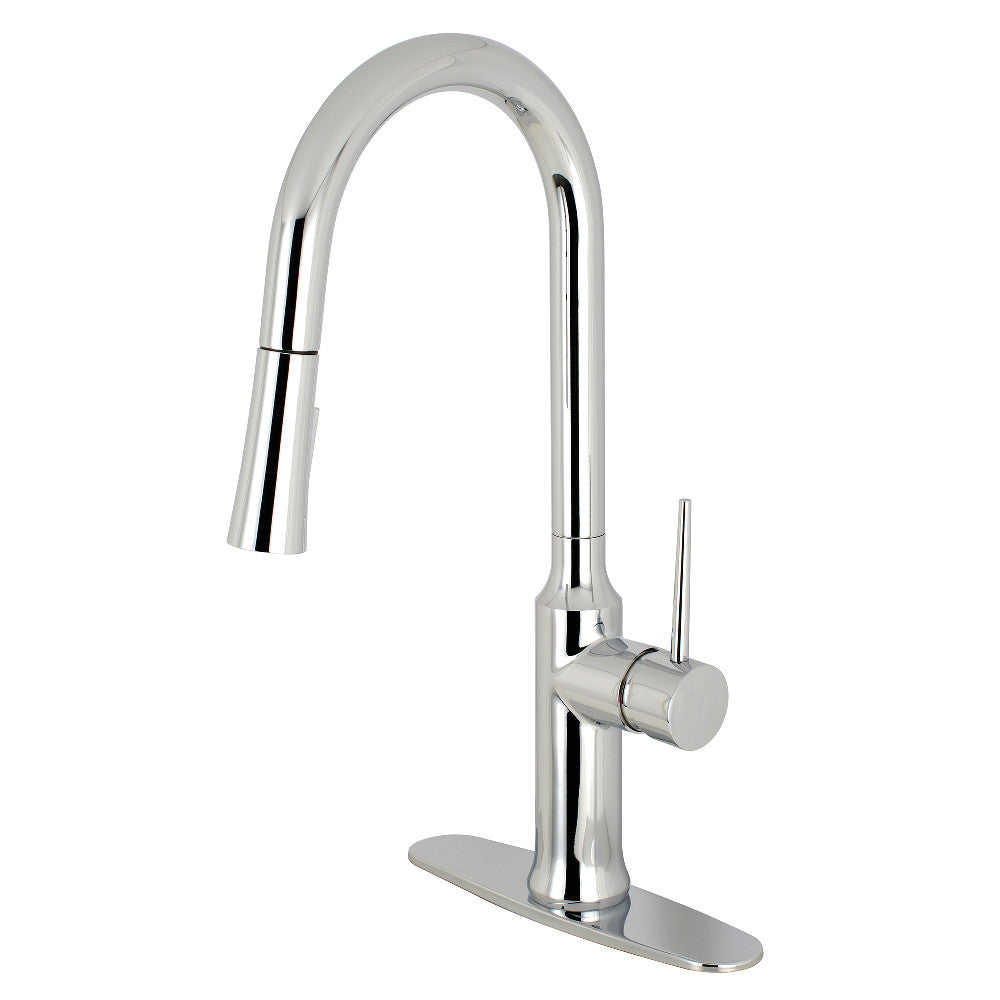 Gourmetier LS2721NYL Single Handle Pull Down Kitchen Faucet - Modern High Arc Design for New York Style Kitchens | Perfect for Washing Dishes, Filling Pots & Cleaning Vegetables