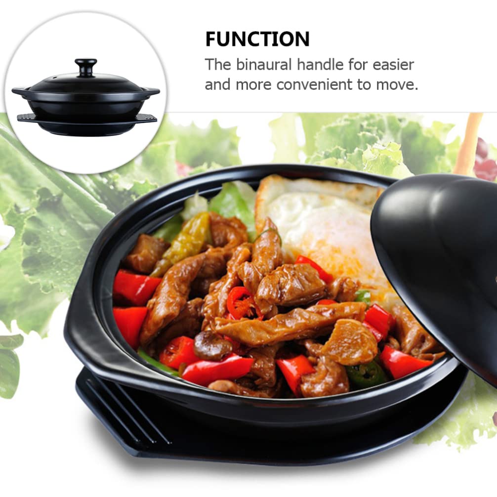 1pc Non-Stick Ceramic Casserole Pot - Bibimbap Cooking Pot, Stew Pot & Hot Pot for Kitchen - Durable Earthenware Soup Pot for Home Cooking, Perfect for Bibimbap, Stews, Soups & Hot Pot Meals