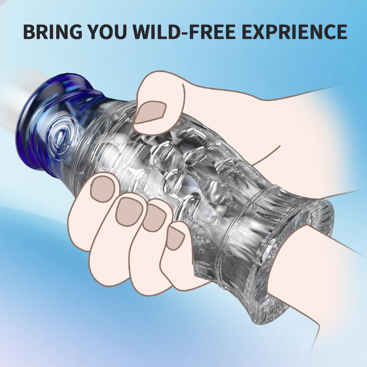 Premium Male Masturbator - Transparent Suction Stroker with Realistic Vaginal Texture & Blowjob Simulation | Adult Sex Toy for Men | Perfect for Solo Play, Couples Fun & Discreet Pleasure