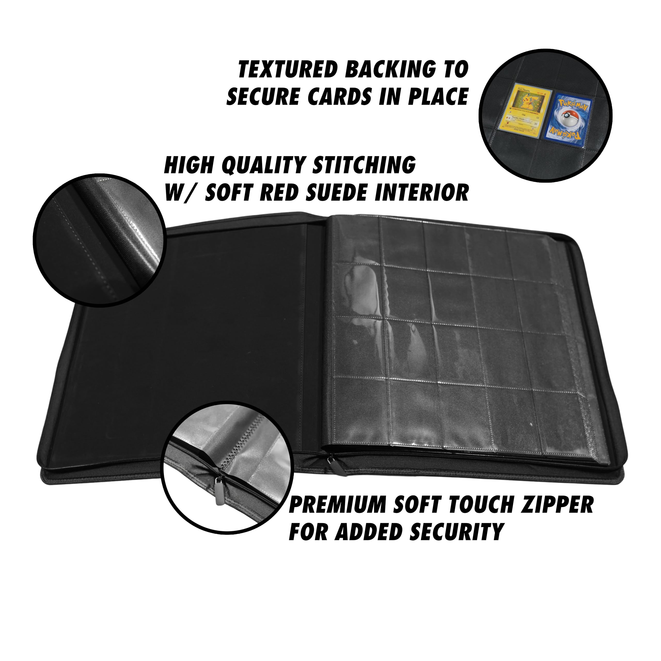 1280+ Cards 20 Pocket Trading Card Binder - Side Loading Black Album for Pokemon, MTG, Yugioh & Sports Cards | Premium Collector Storage for TCG, CCG & Gaming Tournaments