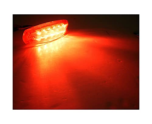 Maxxiima Red LED Clearance Marker Light with Stainless Steel Trim Ring - Semi Truck & Trailer Safety Light for Peterbilt, Freightliner & More - Ideal for Night Driving & Road Visibility