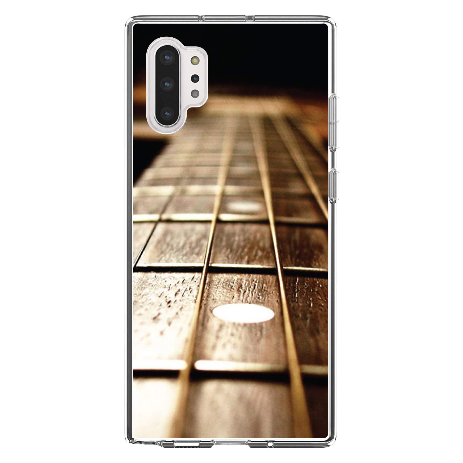 Galaxy Note 10 Plus Case (6.8 Inch) - Clear Shockproof Hybrid Cover with TPU Bumper & Acrylic Back | Includes Tempered Glass Screen Protector - Perfect for Music Lovers & Daily Protection