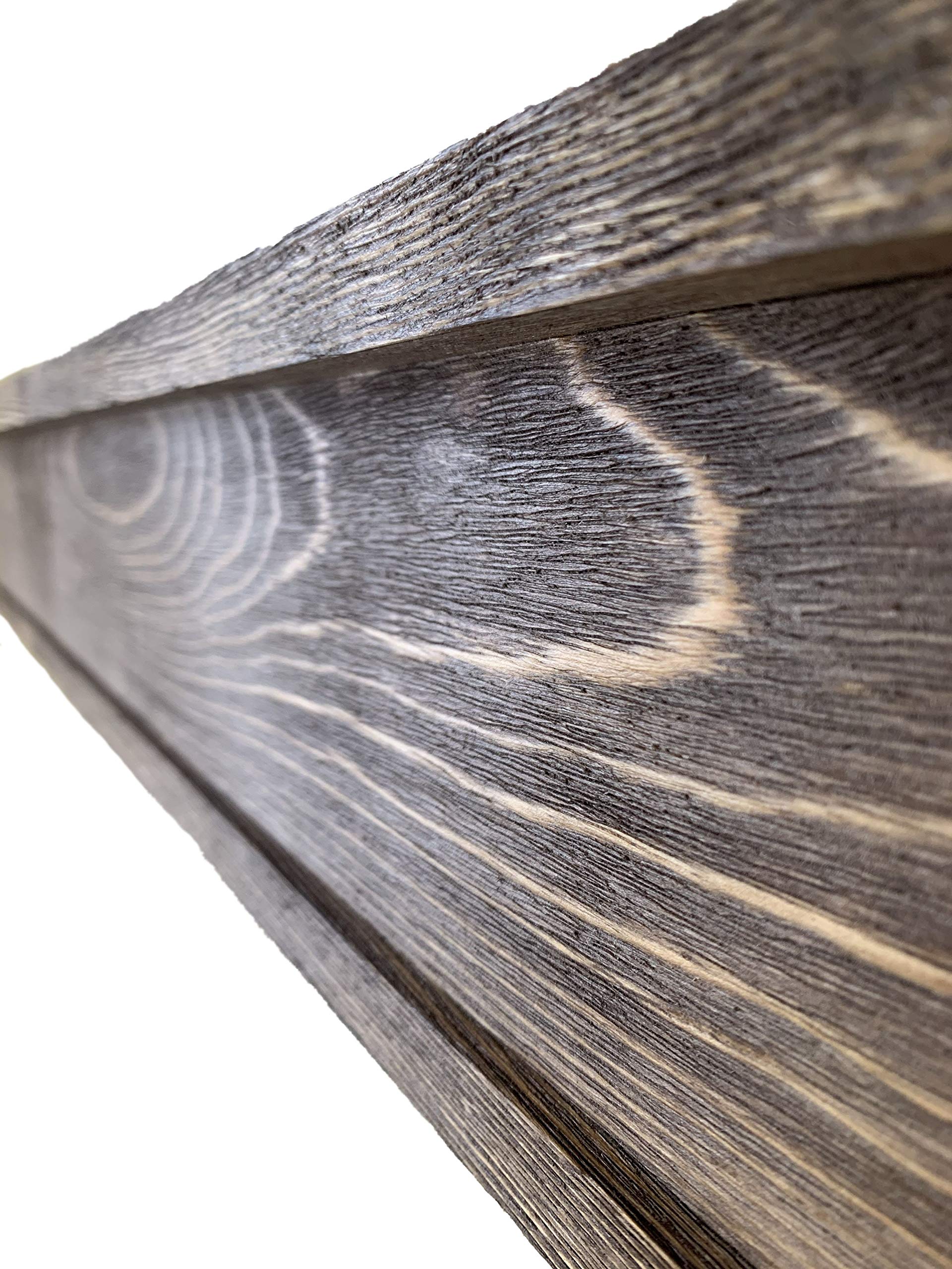 Rustic Brown 60-Inch Wood Fireplace Mantel Shelf - Handmade in USA, Floating Farmhouse Mantle for Fireplace Decor - Perfect for Living Room, Bedroom, or Rustic Home Interior Design