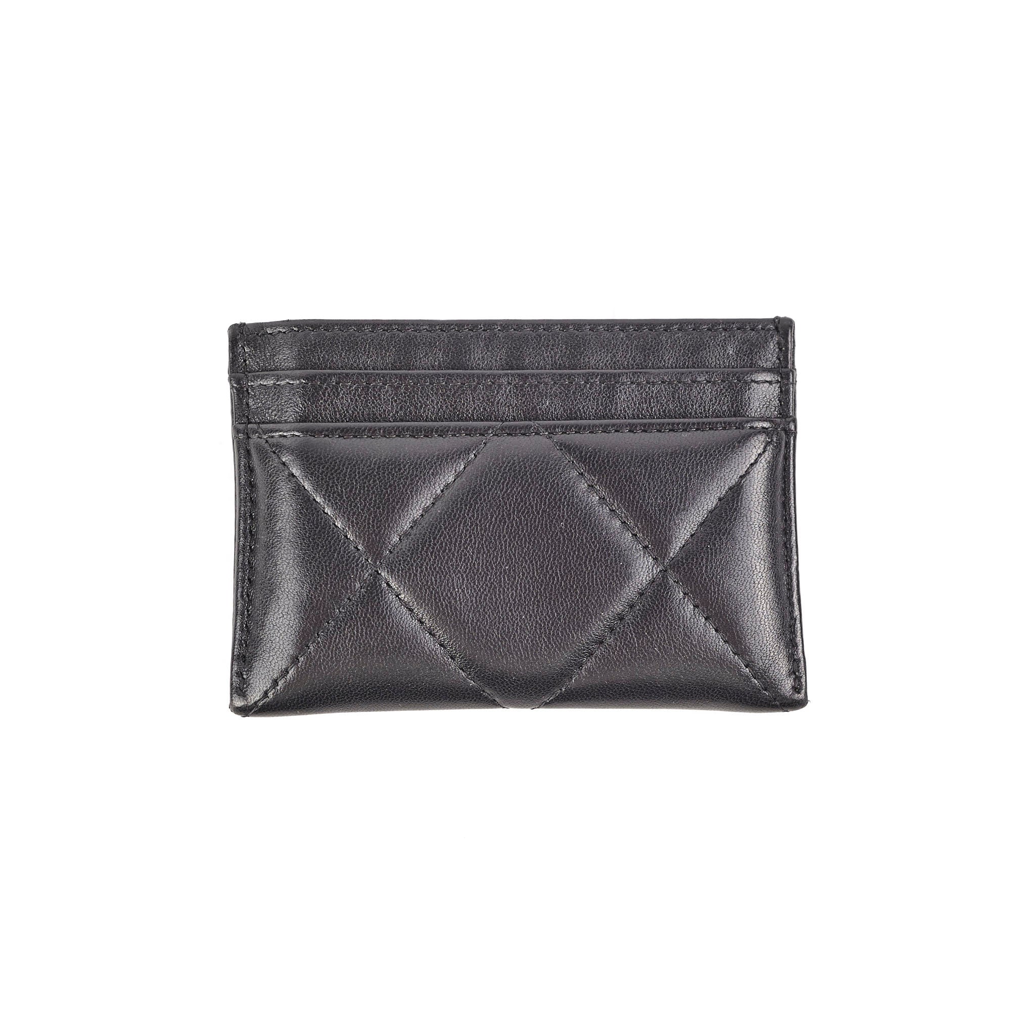 Chanel 19 Lambskin Cardholder Black - Luxury Leather Credit Card Holder for Women - Perfect for Everyday Use, Travel & Gift Giving