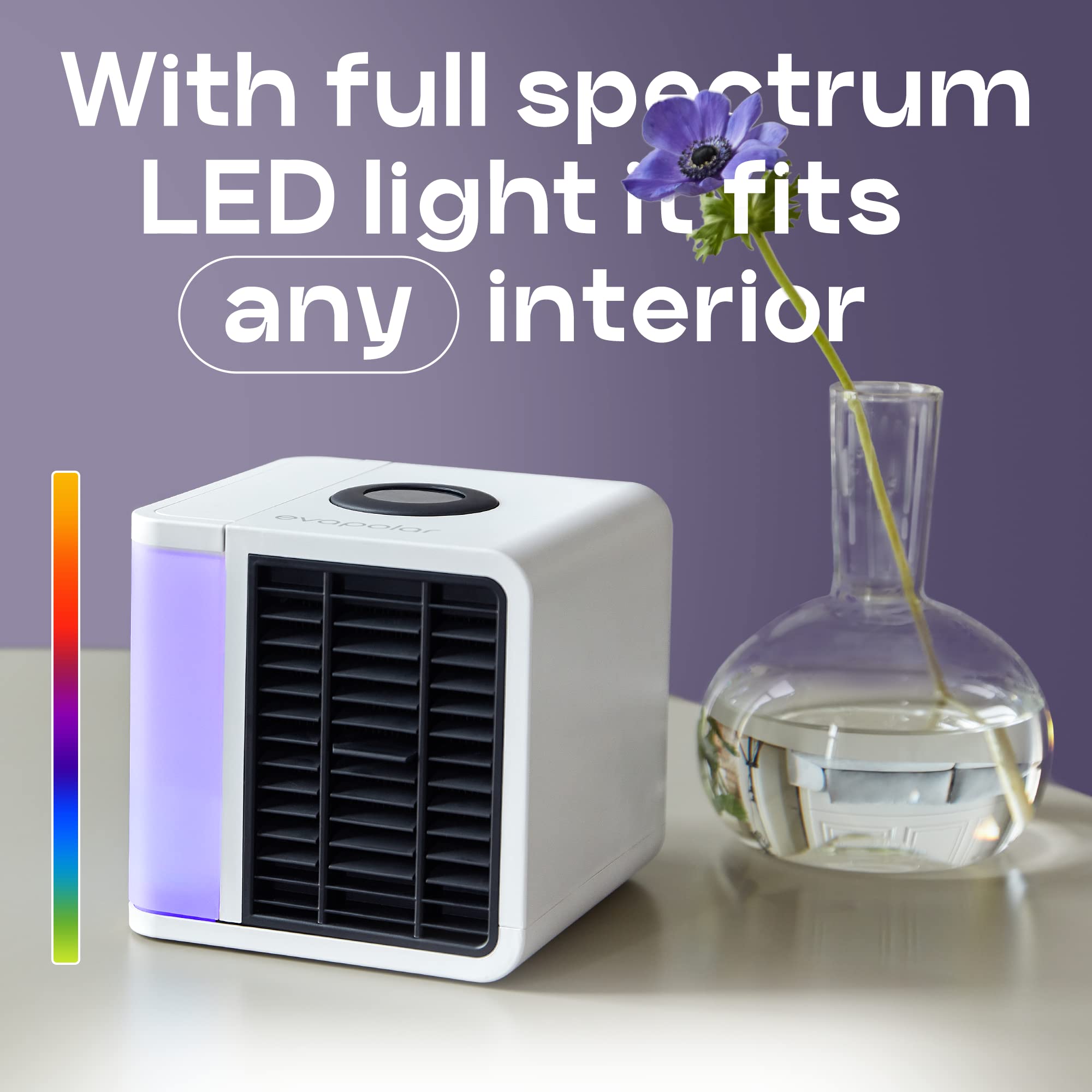 Evalight Portable Air Cooler - White with Extra Cartridge | Personal Cooling Fan for Home, Office & Outdoor Use