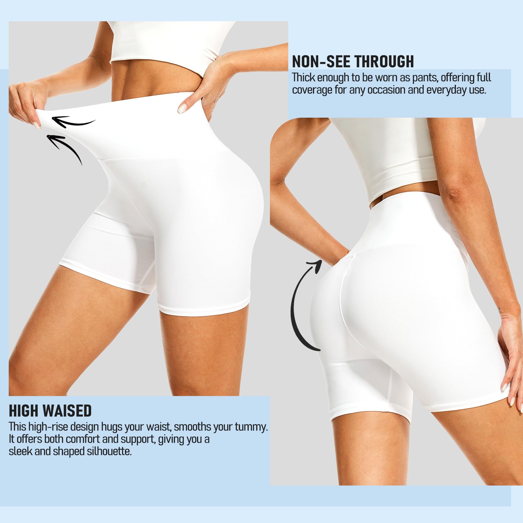 Best High Waisted Biker Shorts for Women - 5 Inch Tummy Control Workout Shorts for Running, Yoga & Gym | DHSO Women's Athletic Shorts | Perfect for Fitness, Cycling & Lounge Wear