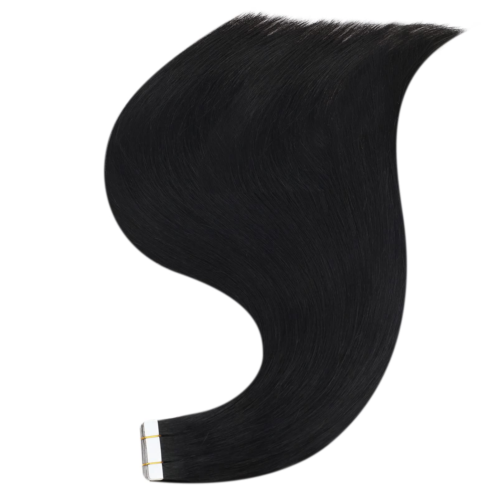 20 Inch 150g Full Shine Black Tape in Hair Extensions - 100% Real Human Hair for Women | Perfect for Styling, Volume & Length Boost