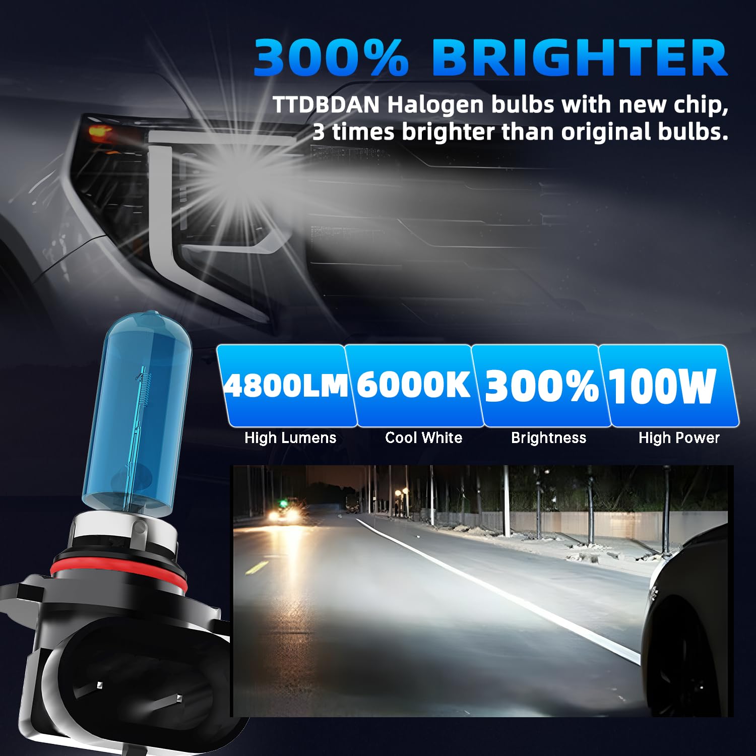 2013-2021 Dodge RAM 1500 2500 3500 Halogen Headlight Bulbs Kit - 9005/HB3/H10 High Beam + H11/H8/H9 Low Beam - Plug and Play Replacement (Pack of 4) - Perfect for Night Driving & Off-Road Adventures