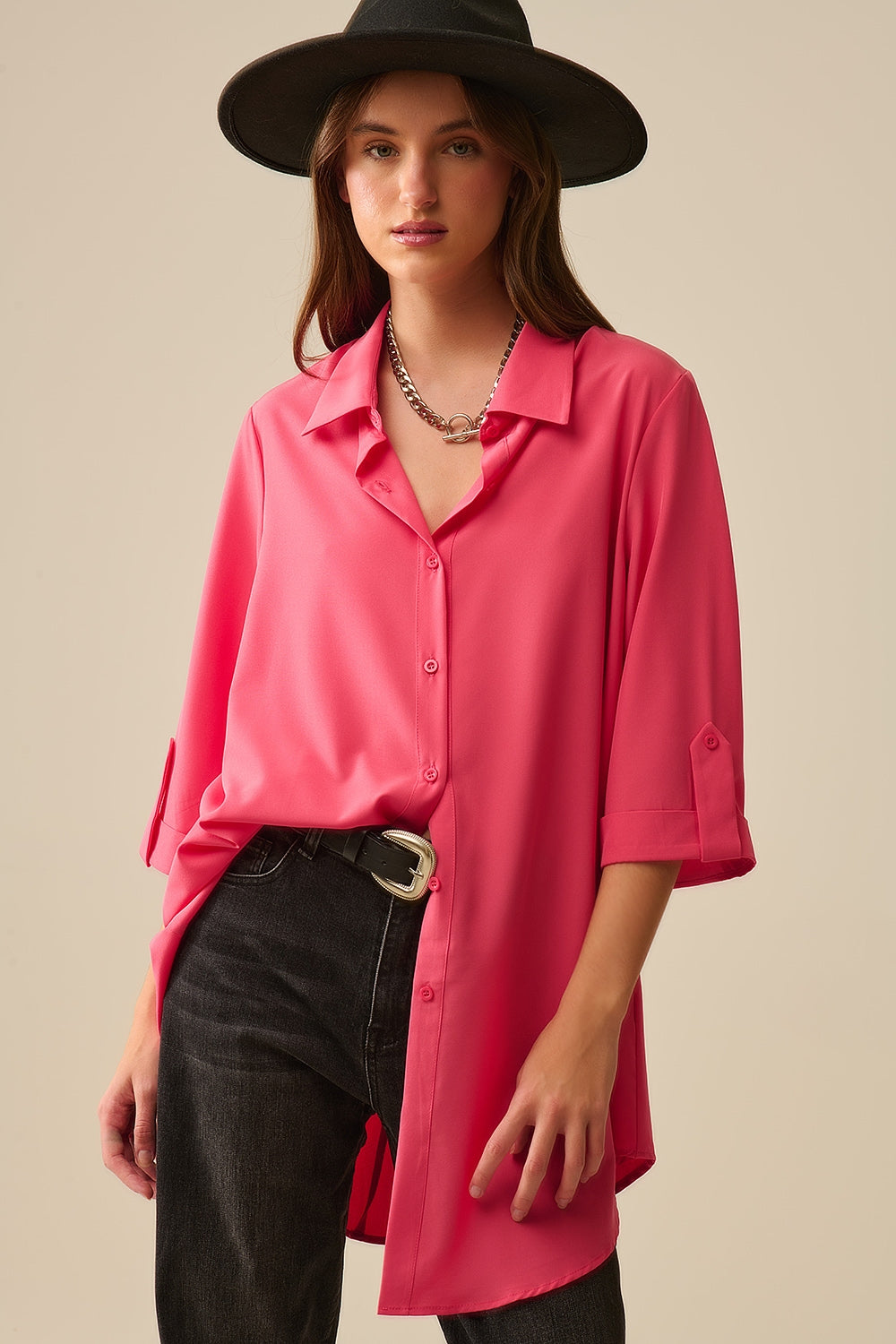Coral Color Soft & Light Maxi Shirt - Breathable Fabric for Women - Perfect for Summer Outfits, Beach Wear, and Casual Elegance