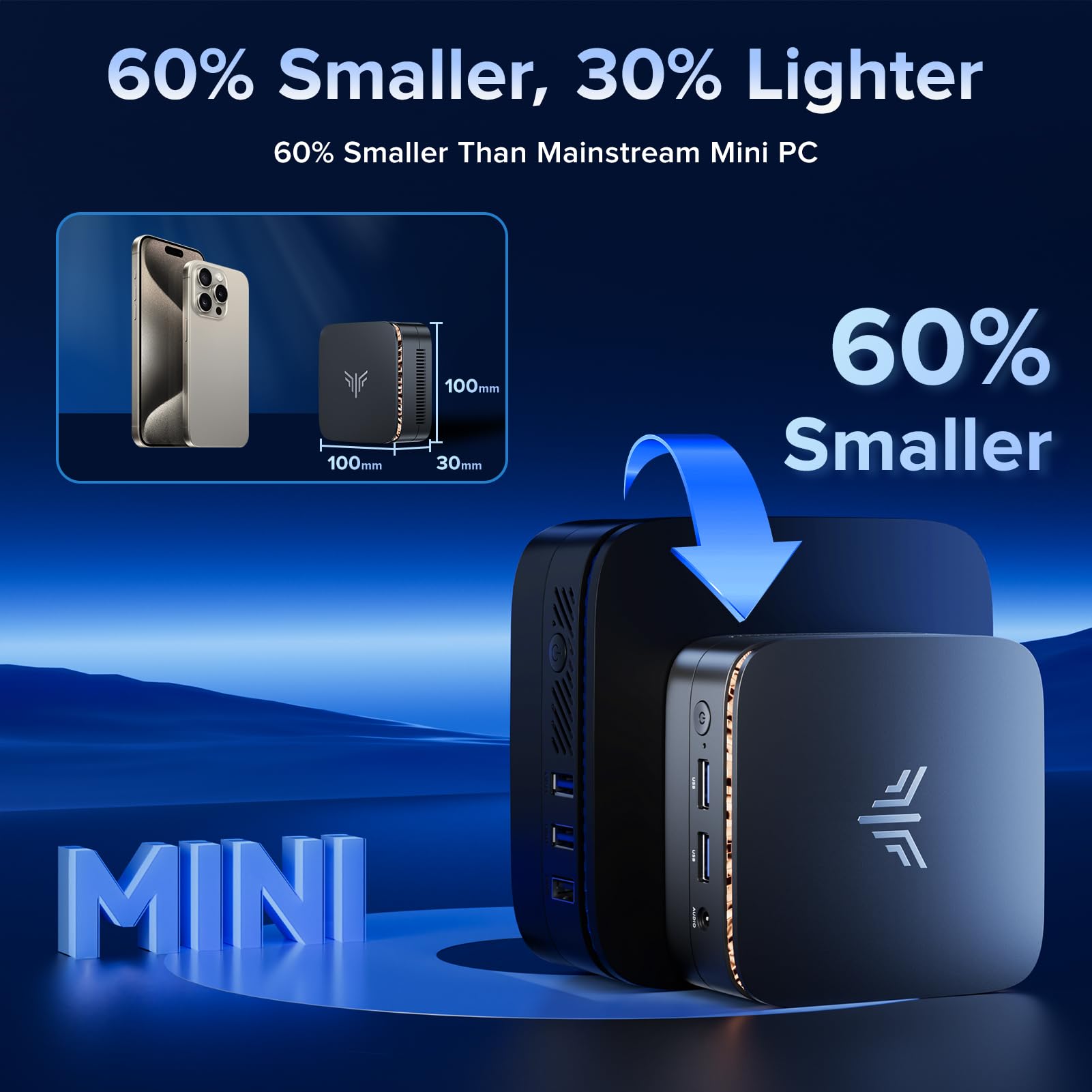 KAMRUI Essenx E1 Mini PC - Intel 12th Gen N97 Processor (Up to 3.6GHz, Beats N150), 16GB RAM 512GB SSD Mini Desktop Computer, 4K HDMI+DP Support, Dual WiFi - Perfect for Home Office, Business & Entertainment