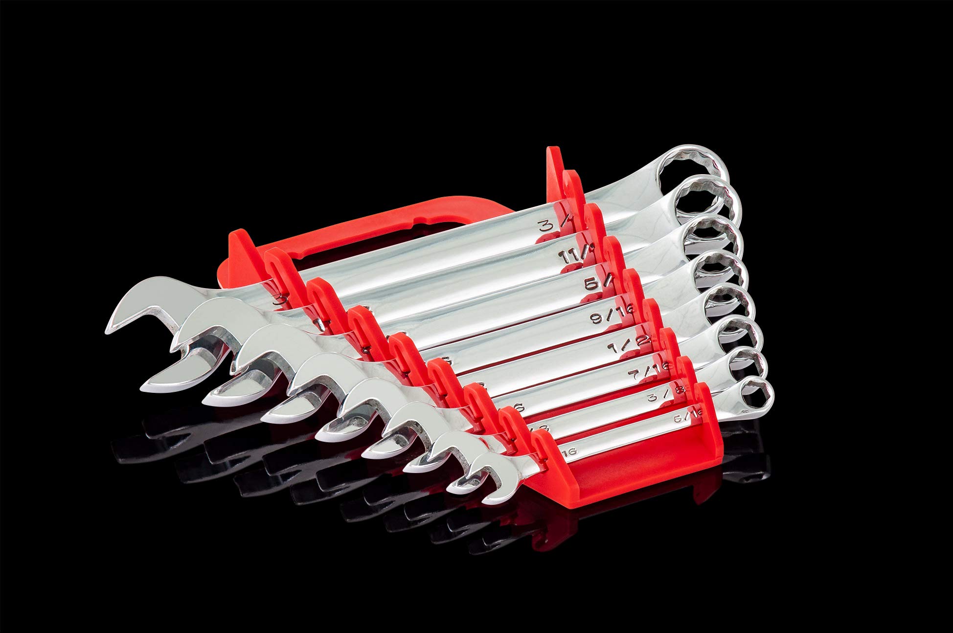 Ernst Manufacturing 5046 8-Tool Gripper Wrench Organizer - Heavy Duty Red Tool Holder for Mechanics & DIY - Perfect for Garage, Workshop & Toolbox Organization