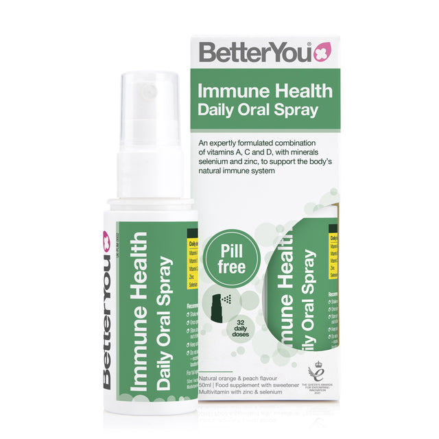 BetterYou Immune Daily Oral Spray 50ml - Boosts Immunity & Supports Wellness - Perfect for Travel, Work & Home Use