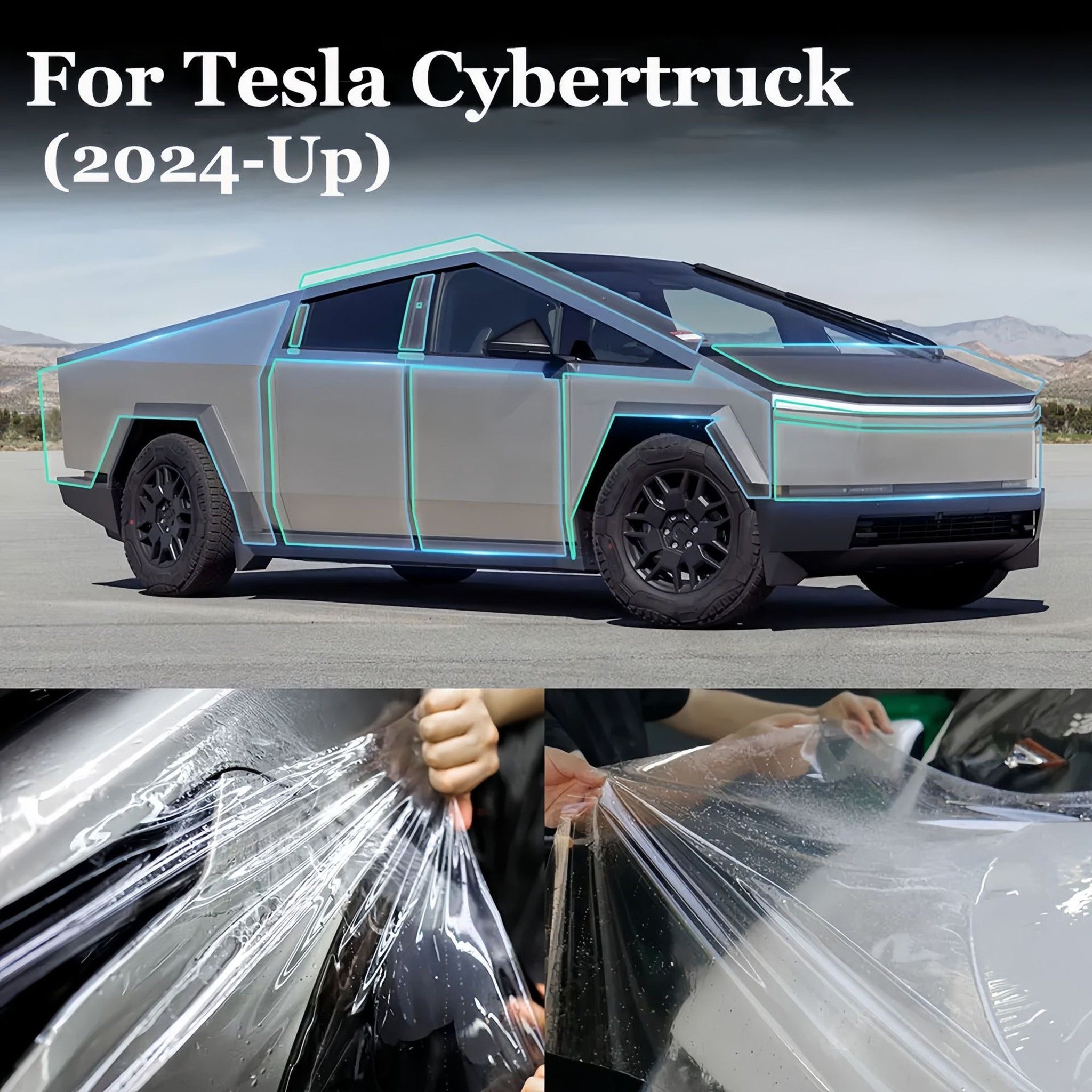 2024 Tesla Cybertruck Gloss Clear PPF Wrap - Self-Healing TPU Paint Protection Film for Scratch Resistance & UV Protection (Full Vehicle Coverage) - Perfect for Off-Road Adventures & Daily Commuting