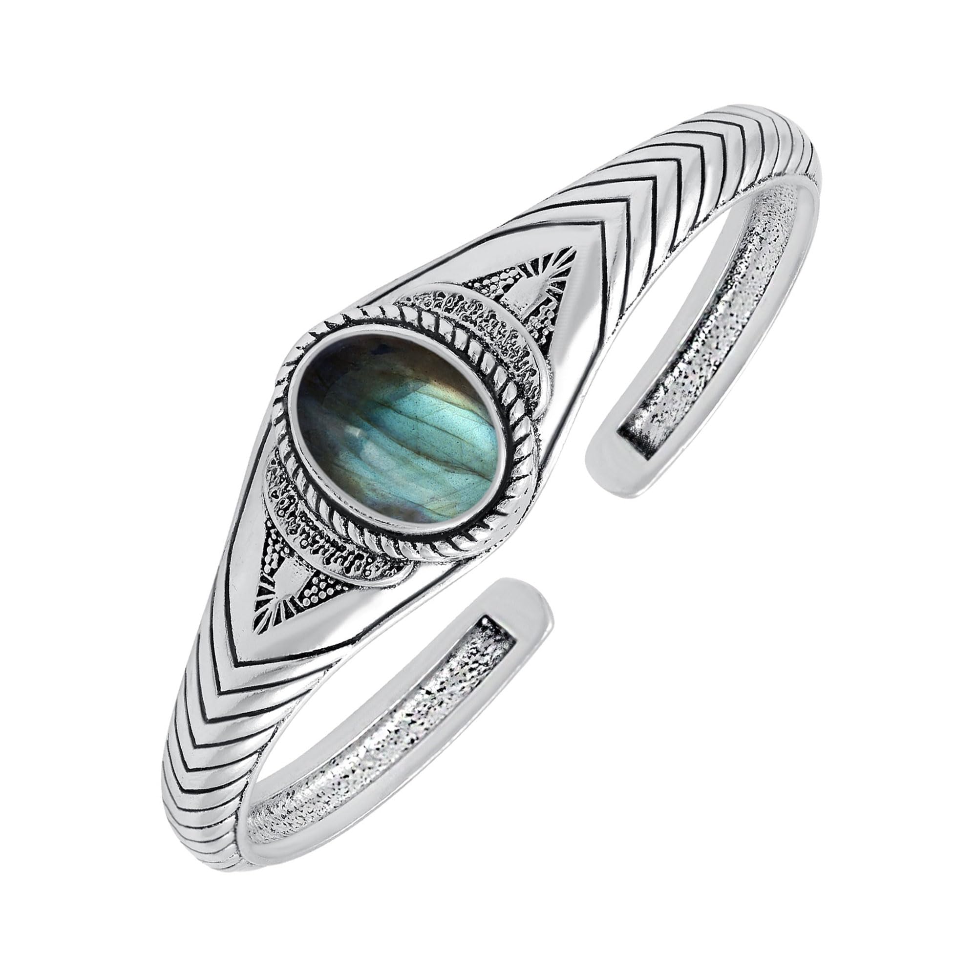 Sterling Silver Plated Cuff Bracelets for Women & Men - Lightweight Trendy Open Bangle Bracelet - Perfect Gift for Her, Him, Birthday, Anniversary - Ideal for Casual Wear, Parties & Special Occasions