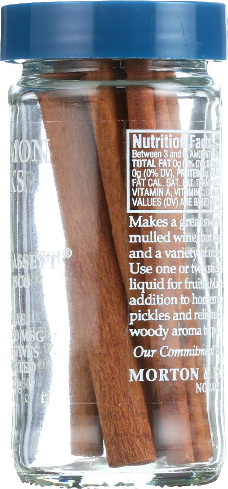 Organic Cinnamon Sticks by Morton & Bassett - 1.1 Oz Glass Jar (Pack of 3) | Premium Ceylon Cinnamon for Baking, Tea, Mulled Wine & Holiday Recipes | Perfect for Apple Pie, Chai Latte & Fall Cooking