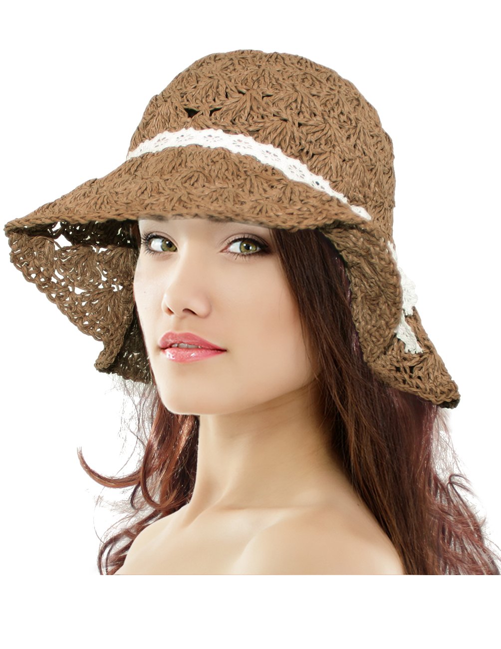 Dahlia Women's Summer Sun Hat - UPF 50+ Wide Brim Bucket Hat for UV Protection, Beach, Travel & Outdoor Activities
