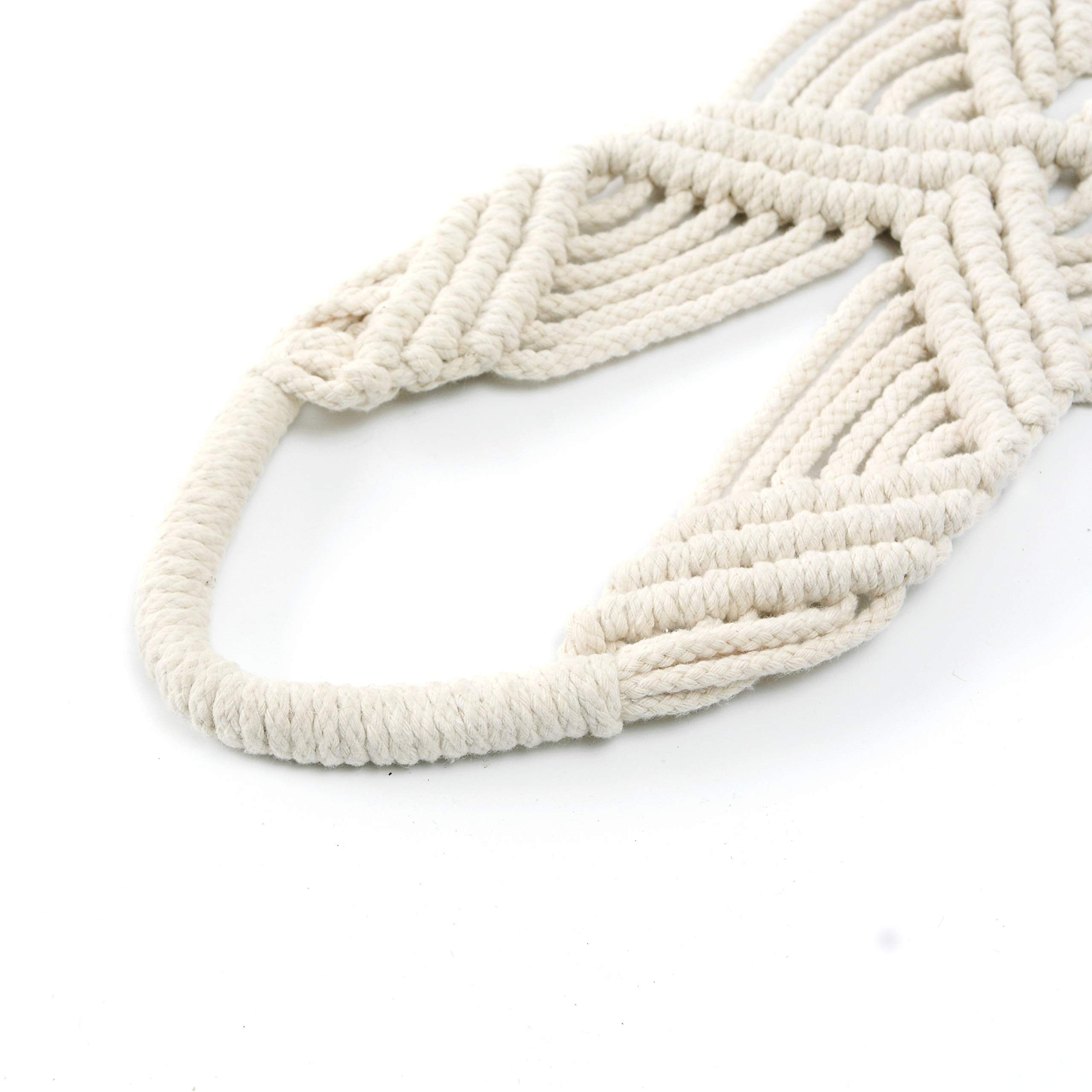 SO CAL PRO 5-Pack White Macrame Plant Hangers with Hooks - Boho Home Decor for Indoor Plants, Wall Hanging, Living Room, Bedroom & Patio