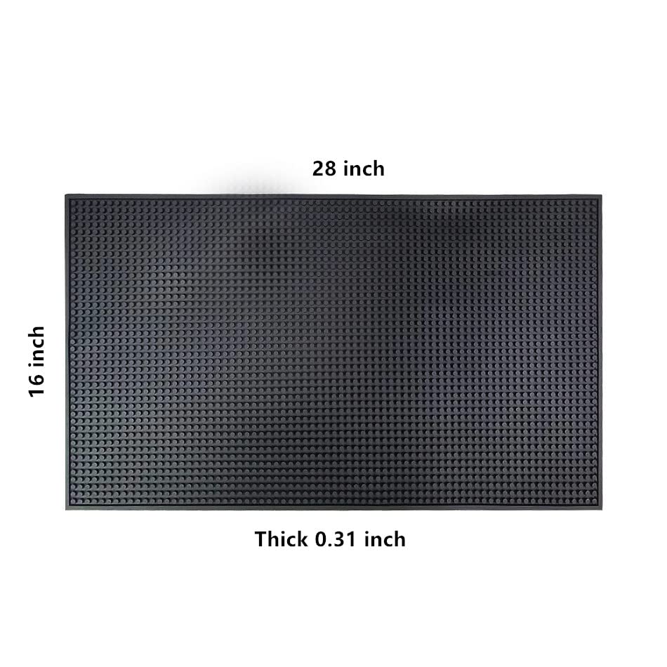 Premium Rubber Bar Mat for Barber & Coffee Shops - Spill-Proof Countertop Mat (16x28) for Salon & Cafe Use