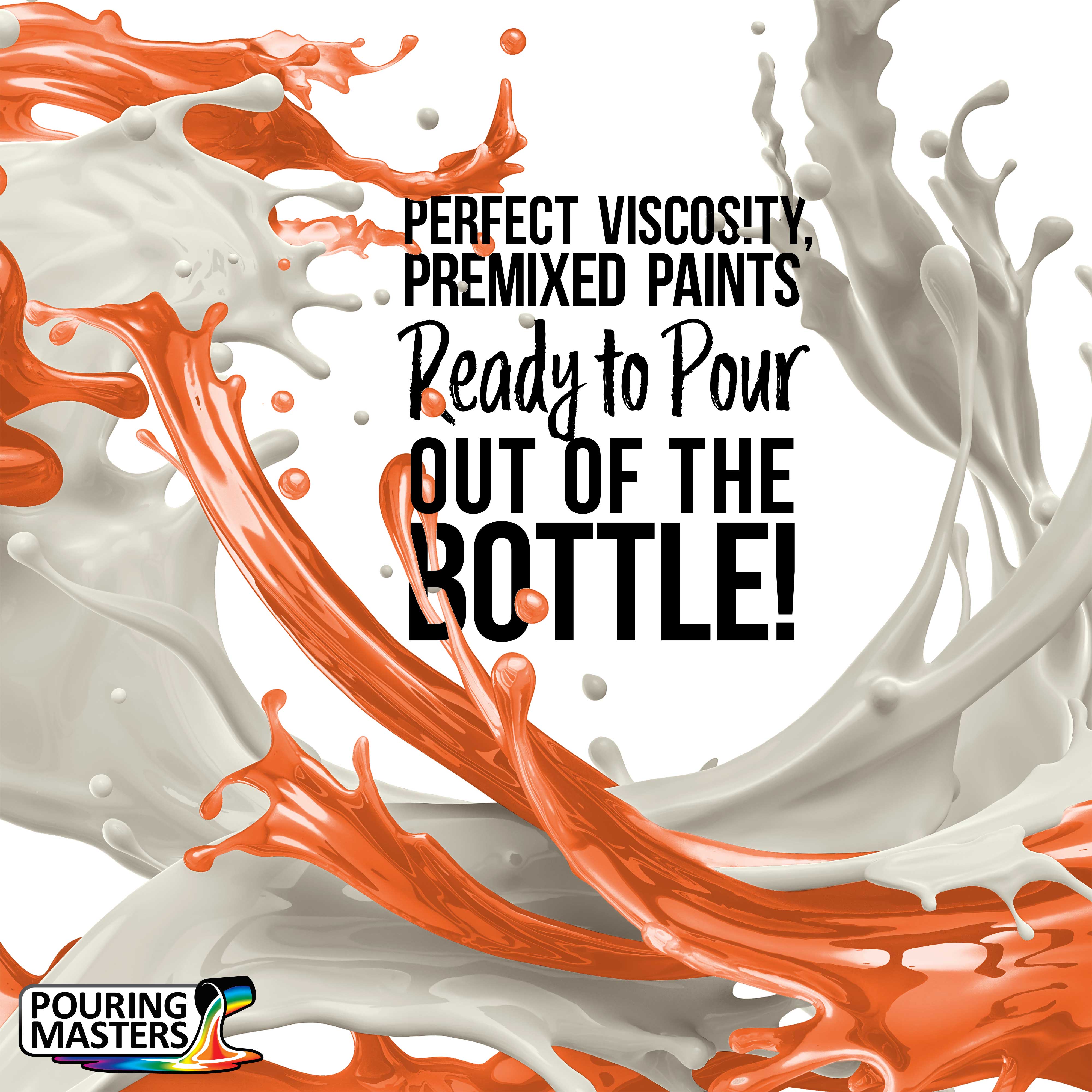 Premium 32oz Ready-to-Pour Citrus Orange Acrylic Paint - Water-Based Pre-Mixed Art Supplies for Canvas, Wood, Paper, Crafts, Tile & Rocks | Perfect for DIY Home Decor, Abstract Painting & Kids Art Projects