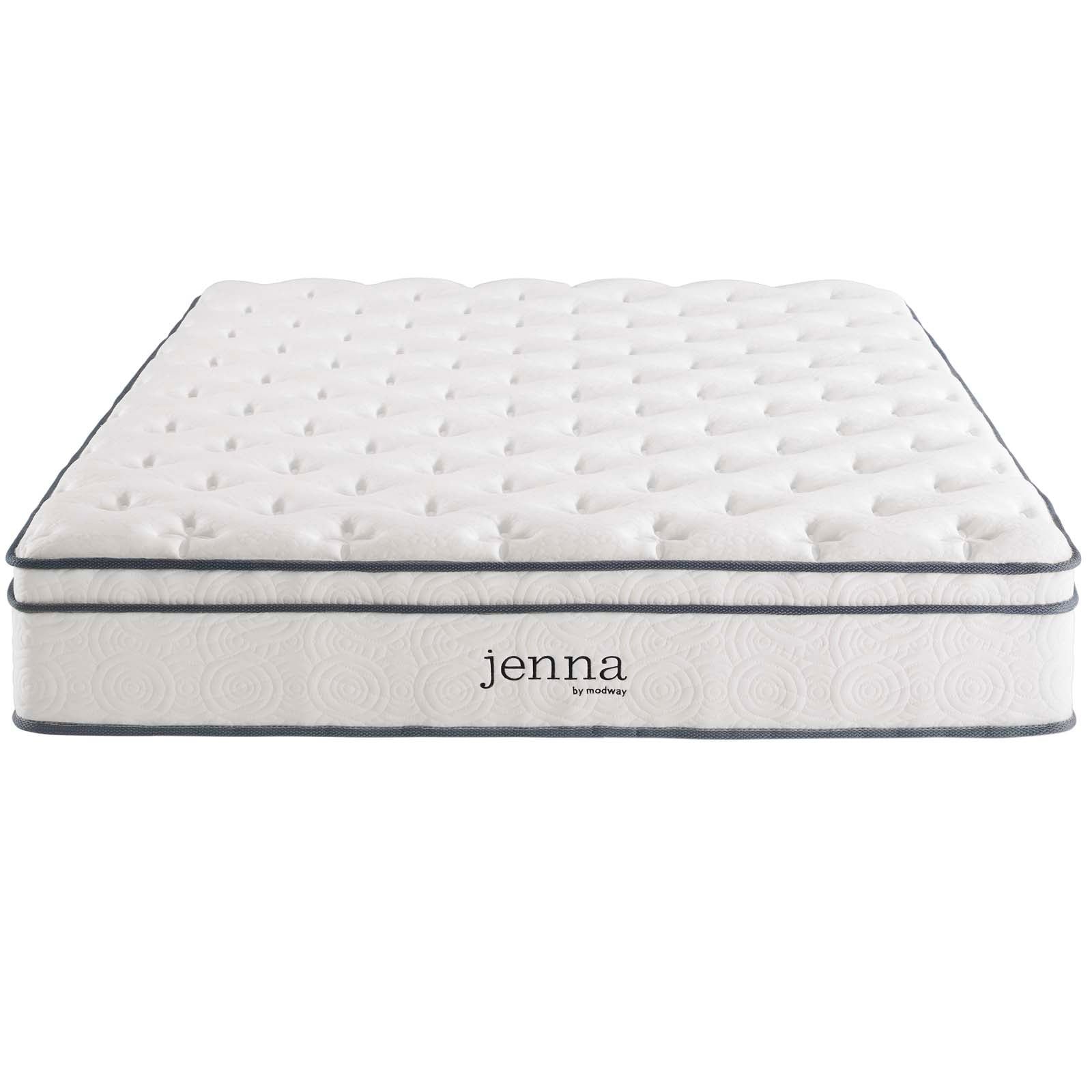 Jenna Innerspring Mattress - Queen Size, Medium Firm Support for Back Pain Relief, Breathable Cool Sleep - Perfect for Bedroom, Guest Room & Apartment