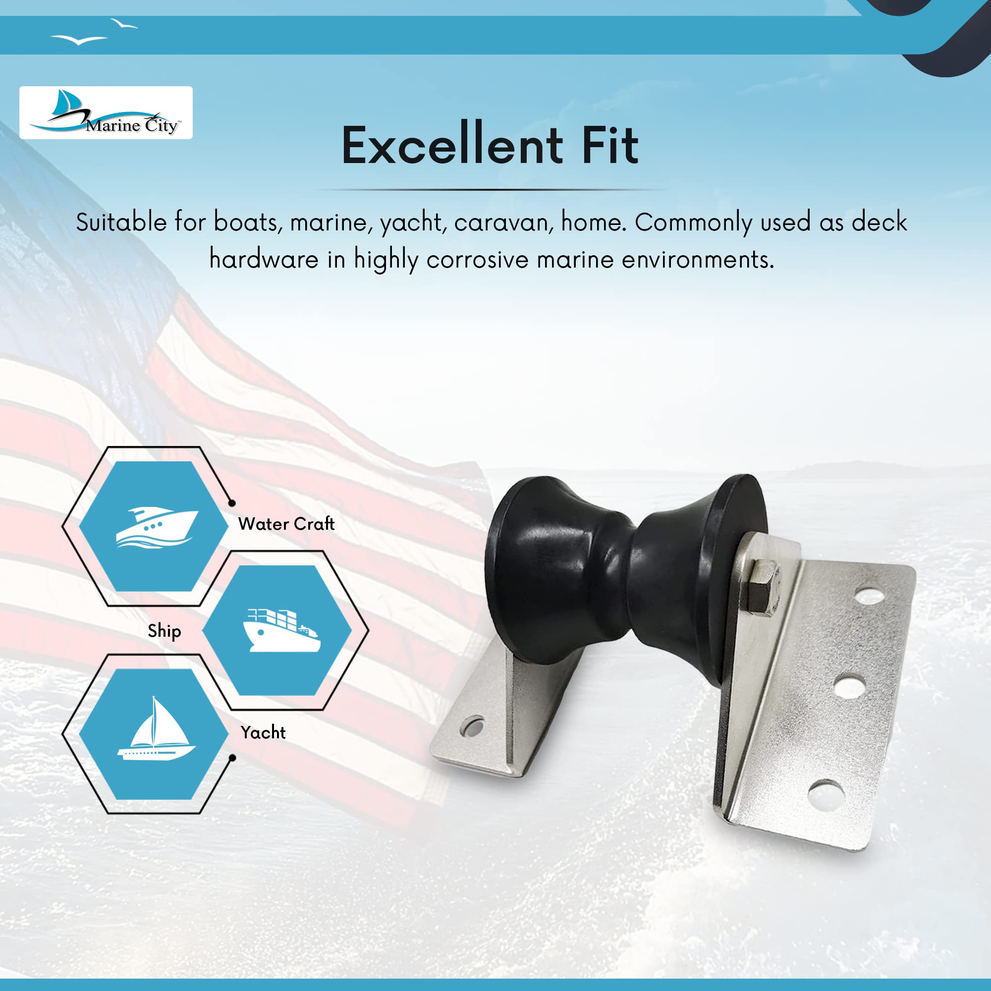 8 Inch Black Eco-Friendly Bow Roller for Boats & Yachts - Marine Grade Anchor Roller Replacement with Large Platform - Durable Bow Roller for Kayaks, Sailboats & Fishing Vessels (Pack of 1) - Perfect for Smooth Anchoring in Rough Waters & Coastal Cruising